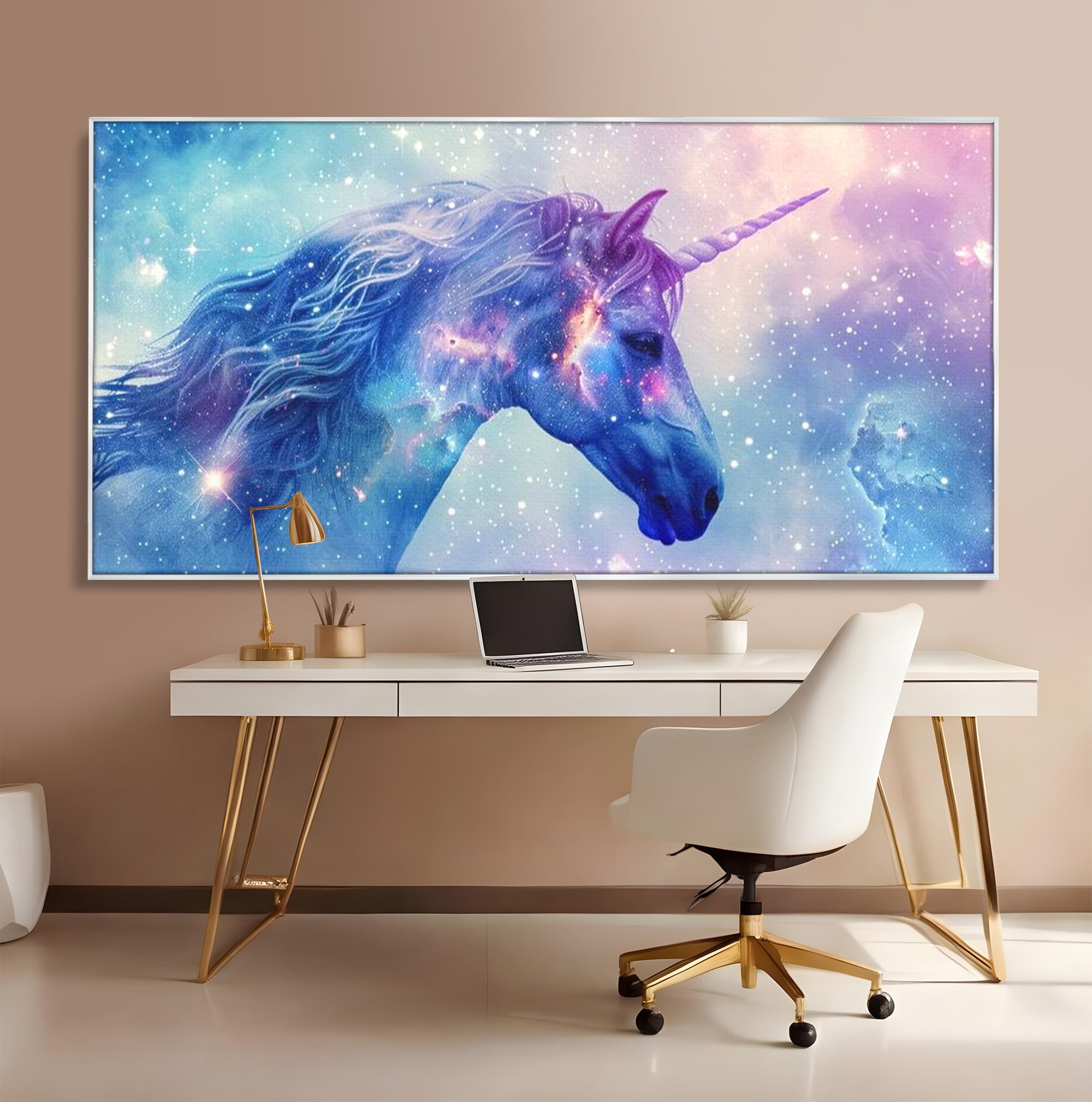 Tablou Canvas Premium, LuxCanva® K1003, Unicornul din Galaxie, Cer, Stele, Cosmic, Vise, Univers, Constelatii, Fantezie, Feeric, Creatura, Fantastica, Mitic, Camera Copii