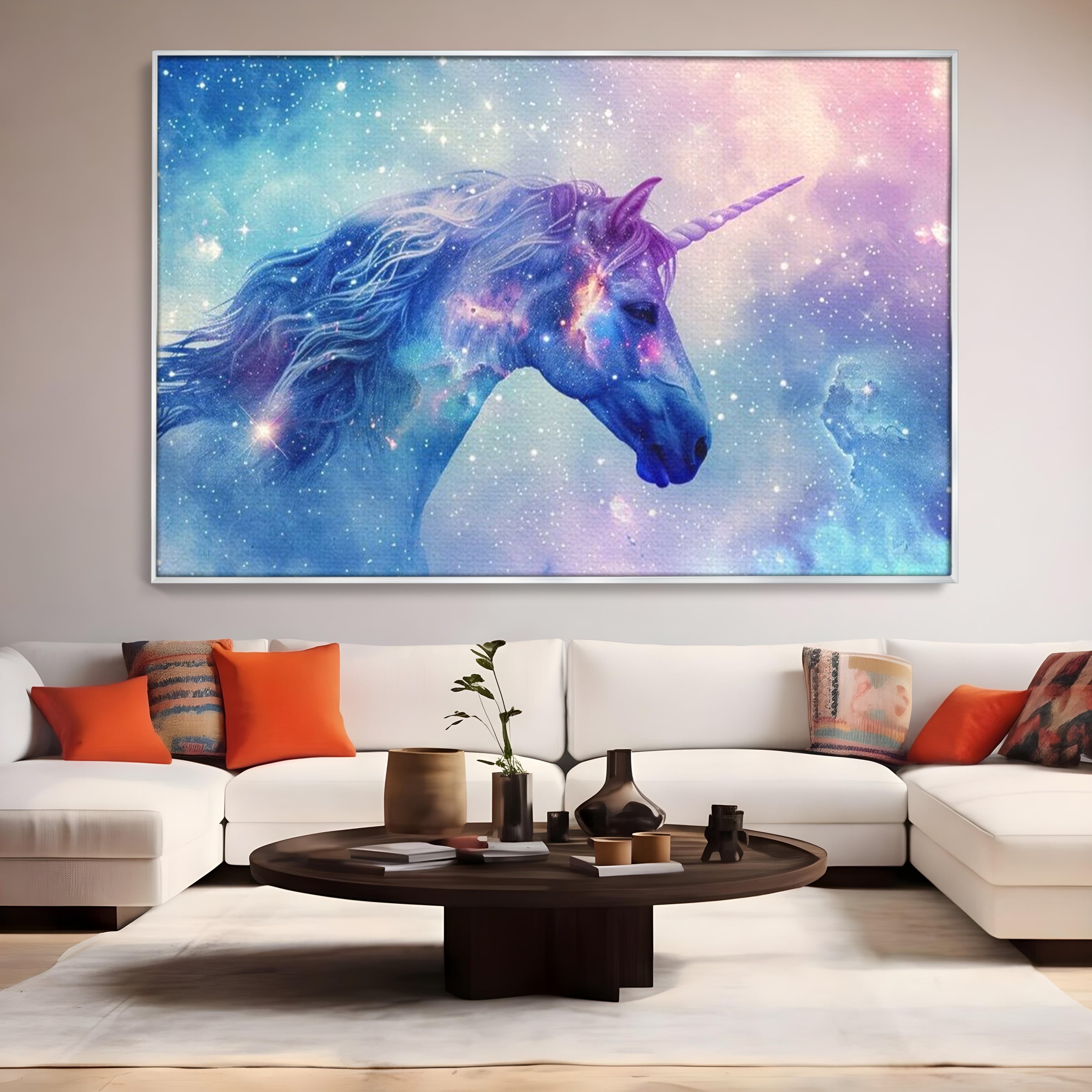 Tablou Canvas Premium, LuxCanva® K1003, Unicornul din Galaxie, Cer, Stele, Cosmic, Vise, Univers, Constelatii, Fantezie, Feeric, Creatura, Fantastica, Mitic, Camera Copii