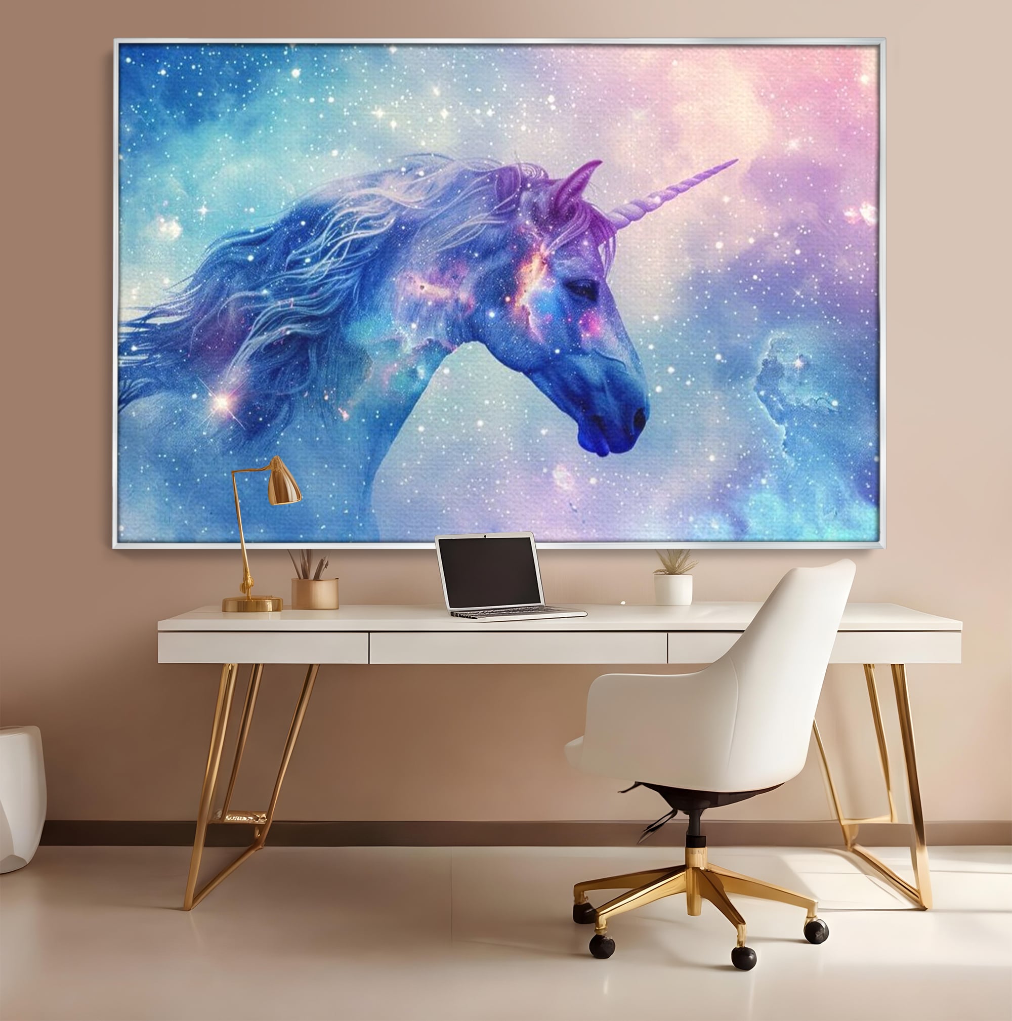 Tablou Canvas Premium, LuxCanva® K1003, Unicornul din Galaxie, Cer, Stele, Cosmic, Vise, Univers, Constelatii, Fantezie, Feeric, Creatura, Fantastica, Mitic, Camera Copii
