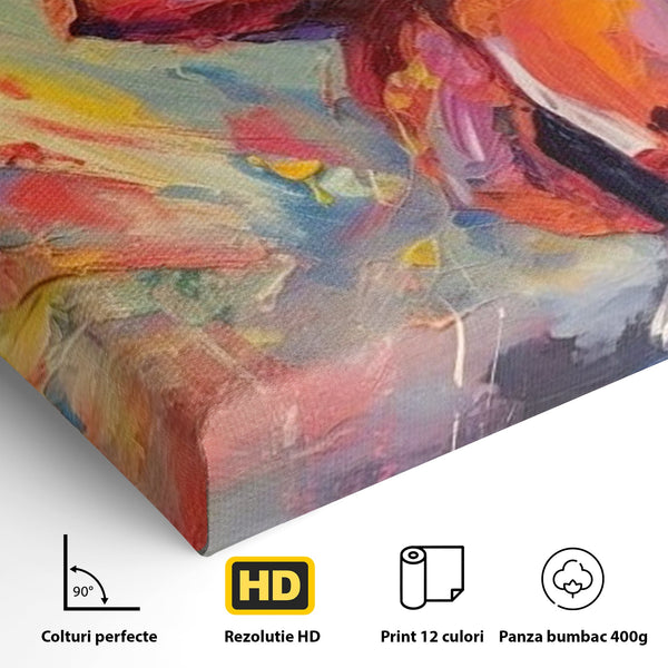 Tablou Canvas Premium, LuxCanva® K1004, Iepurasul Curajos, Dansator, Aventura, Colorat, Magician, Blanita, Saritura, Simpatic, Veselie, Miscare, Fermecat, Camera Copii