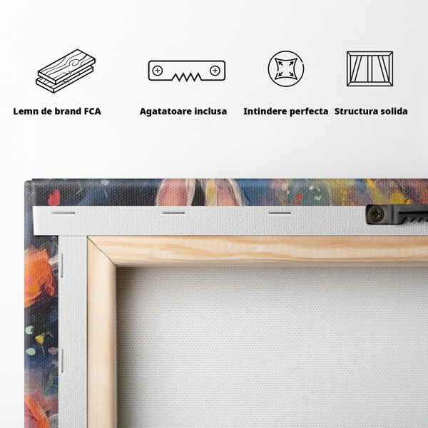 Tablou Canvas Premium, LuxCanva® K1004, Iepurasul Curajos, Dansator, Aventura, Colorat, Magician, Blanita, Saritura, Simpatic, Veselie, Miscare, Fermecat, Camera Copii