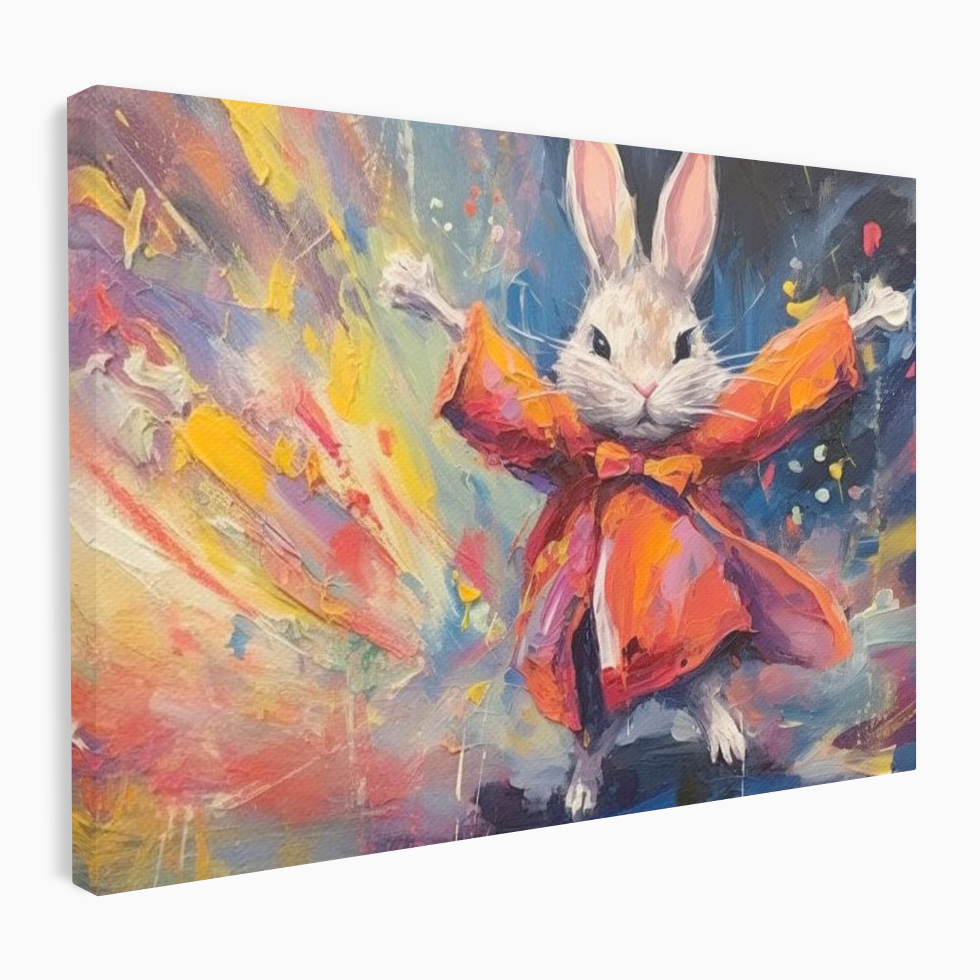 Tablou Canvas Premium, LuxCanva® K1004, Iepurasul Curajos, Dansator, Aventura, Colorat, Magician, Blanita, Saritura, Simpatic, Veselie, Miscare, Fermecat, Camera Copii