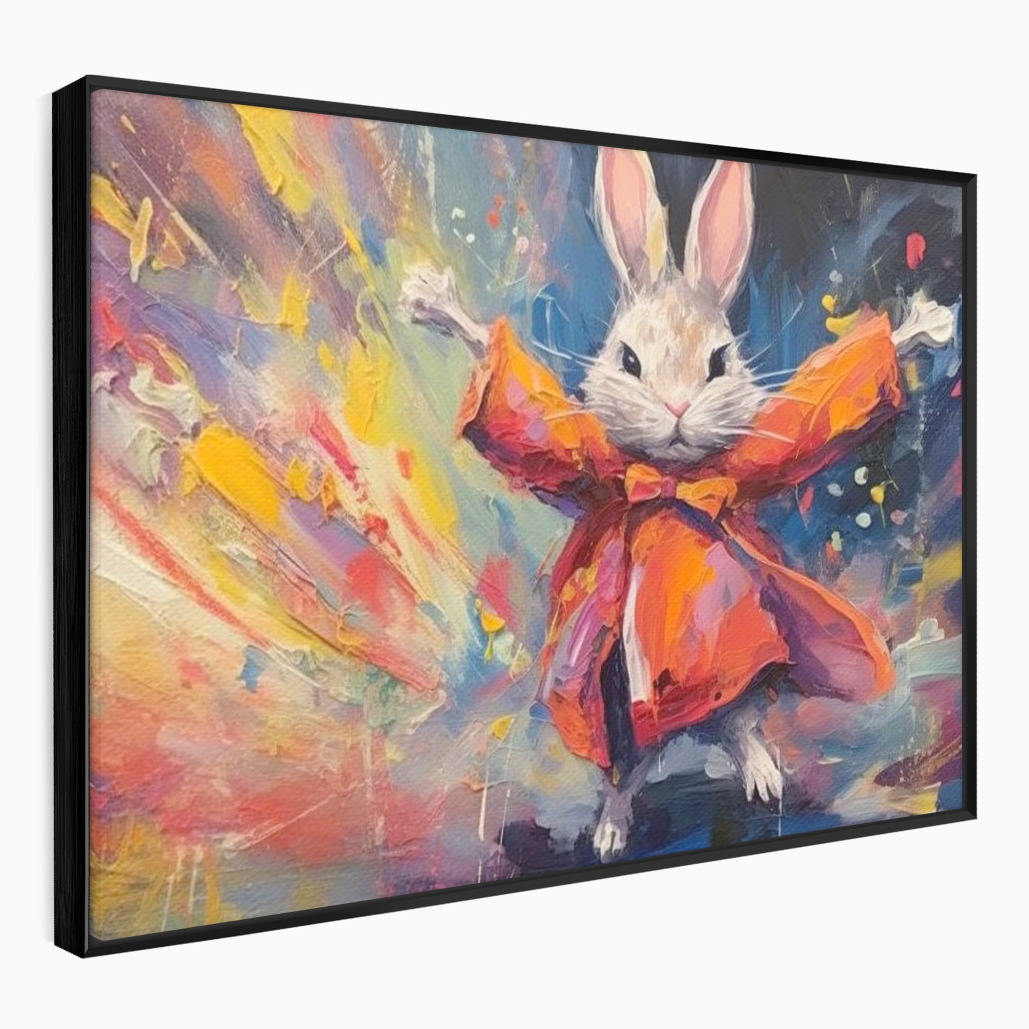 Tablou Canvas Premium, LuxCanva® K1004, Iepurasul Curajos, Dansator, Aventura, Colorat, Magician, Blanita, Saritura, Simpatic, Veselie, Miscare, Fermecat, Camera Copii