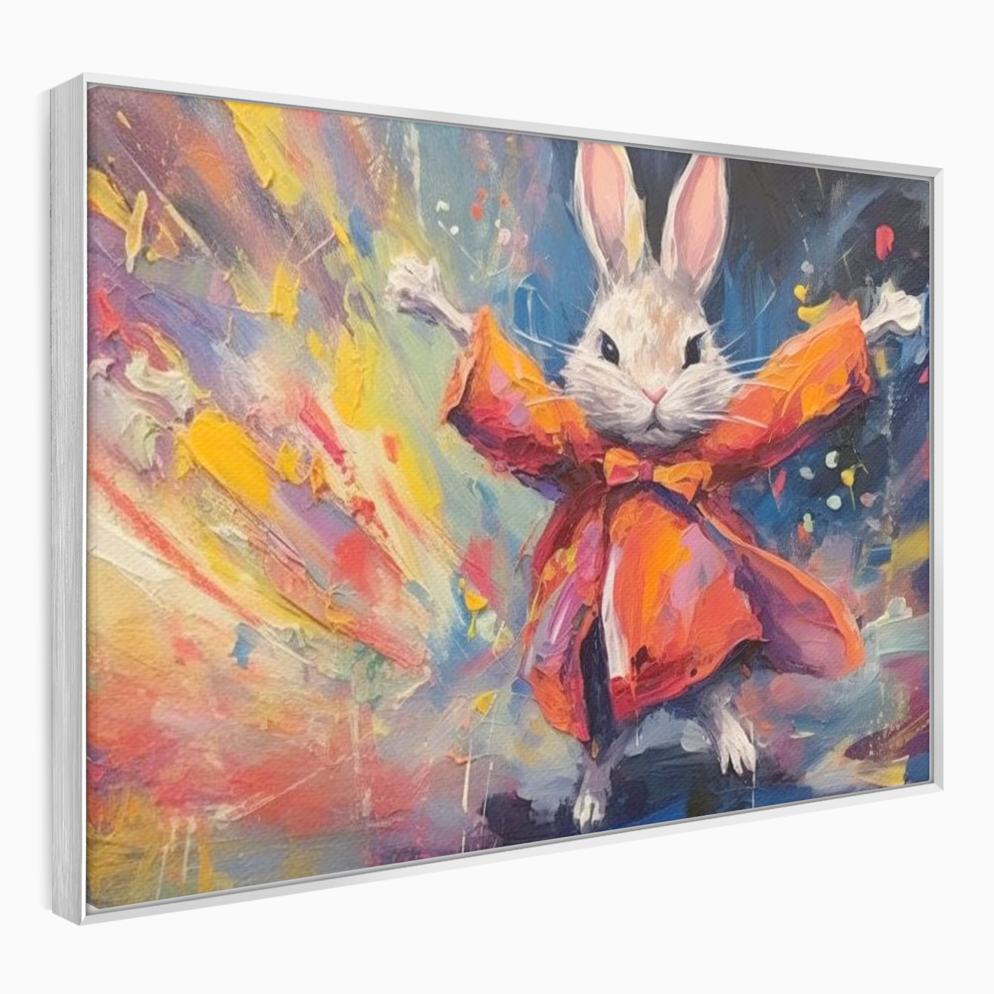 Tablou Canvas Premium, LuxCanva® K1004, Iepurasul Curajos, Dansator, Aventura, Colorat, Magician, Blanita, Saritura, Simpatic, Veselie, Miscare, Fermecat, Camera Copii