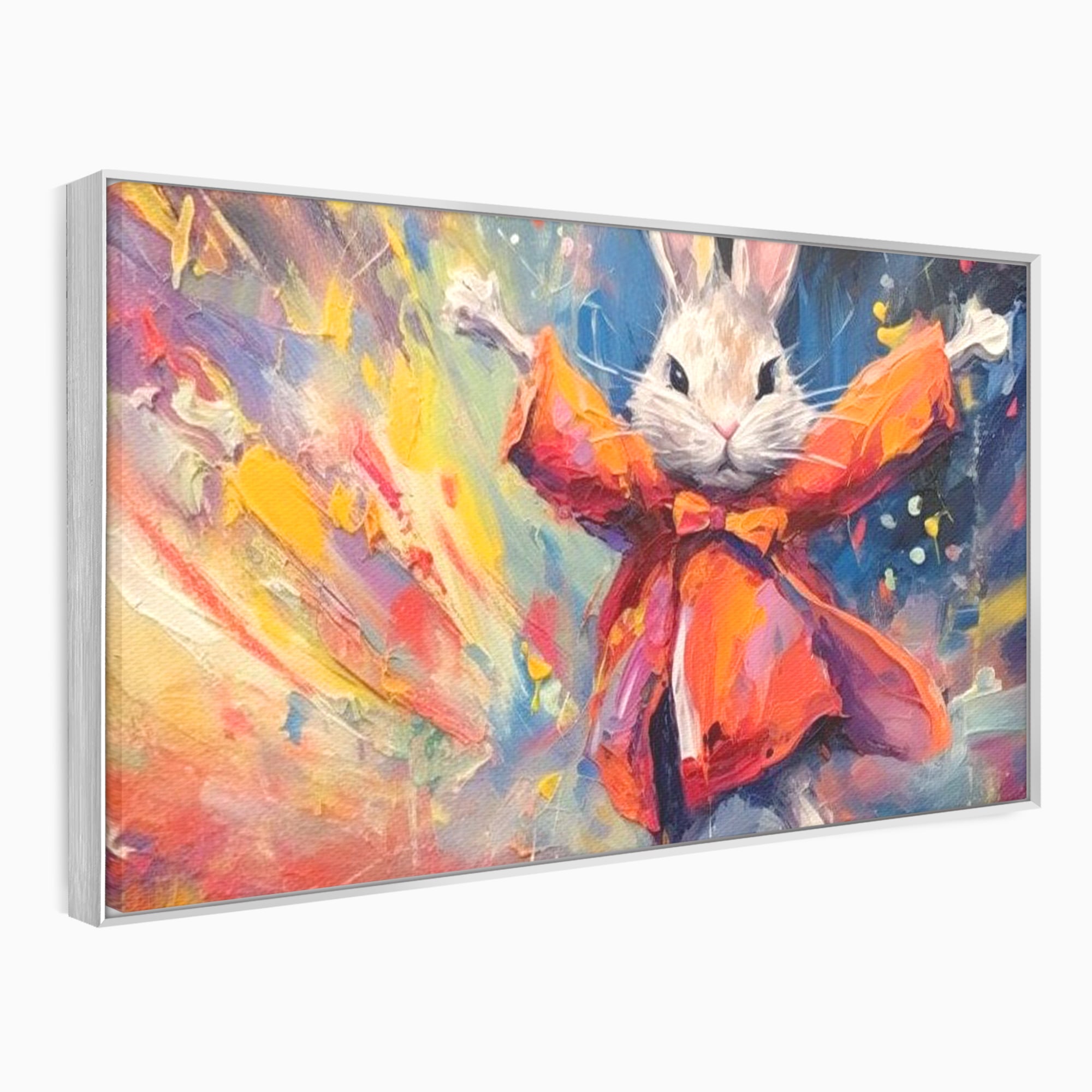 Tablou Canvas Premium, LuxCanva® K1004, Iepurasul Curajos, Dansator, Aventura, Colorat, Magician, Blanita, Saritura, Simpatic, Veselie, Miscare, Fermecat, Camera Copii