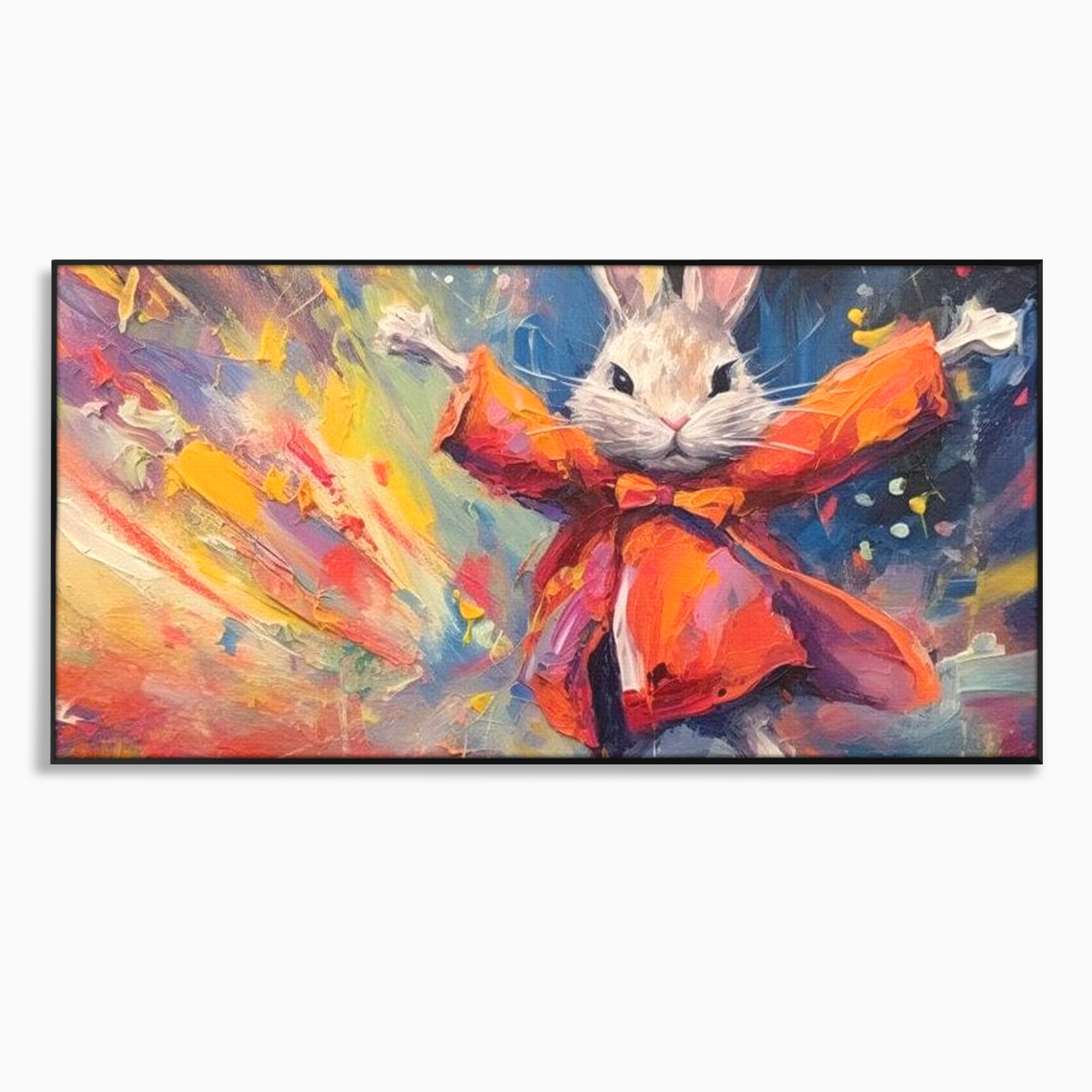 Tablou Canvas Premium, LuxCanva® K1004, Iepurasul Curajos, Dansator, Aventura, Colorat, Magician, Blanita, Saritura, Simpatic, Veselie, Miscare, Fermecat, Camera Copii