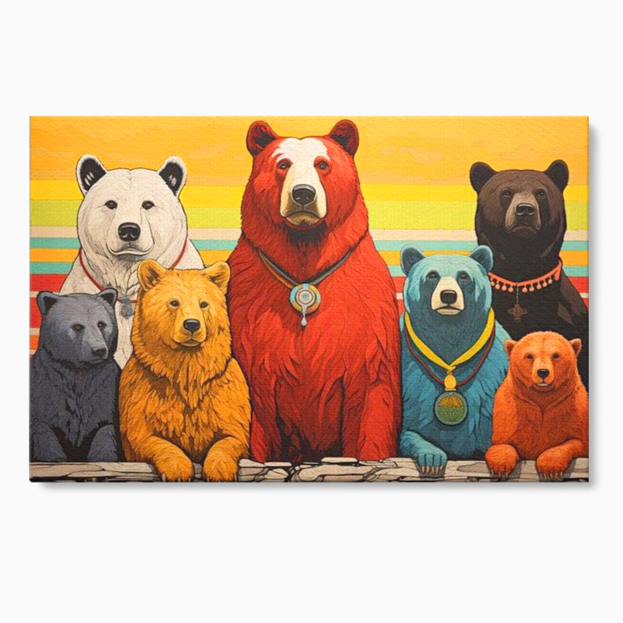 Leinwand Wandbilder Canvas Premium, LuxCanva® K1008, Bären Champions, Medaillen, Verein, Einstellung, Team, Helden, Freundschaft, Wettbewerb, Gewinner, Mut, Tiere, Geschichte, Geschichte, Team, Kinderzimmer
