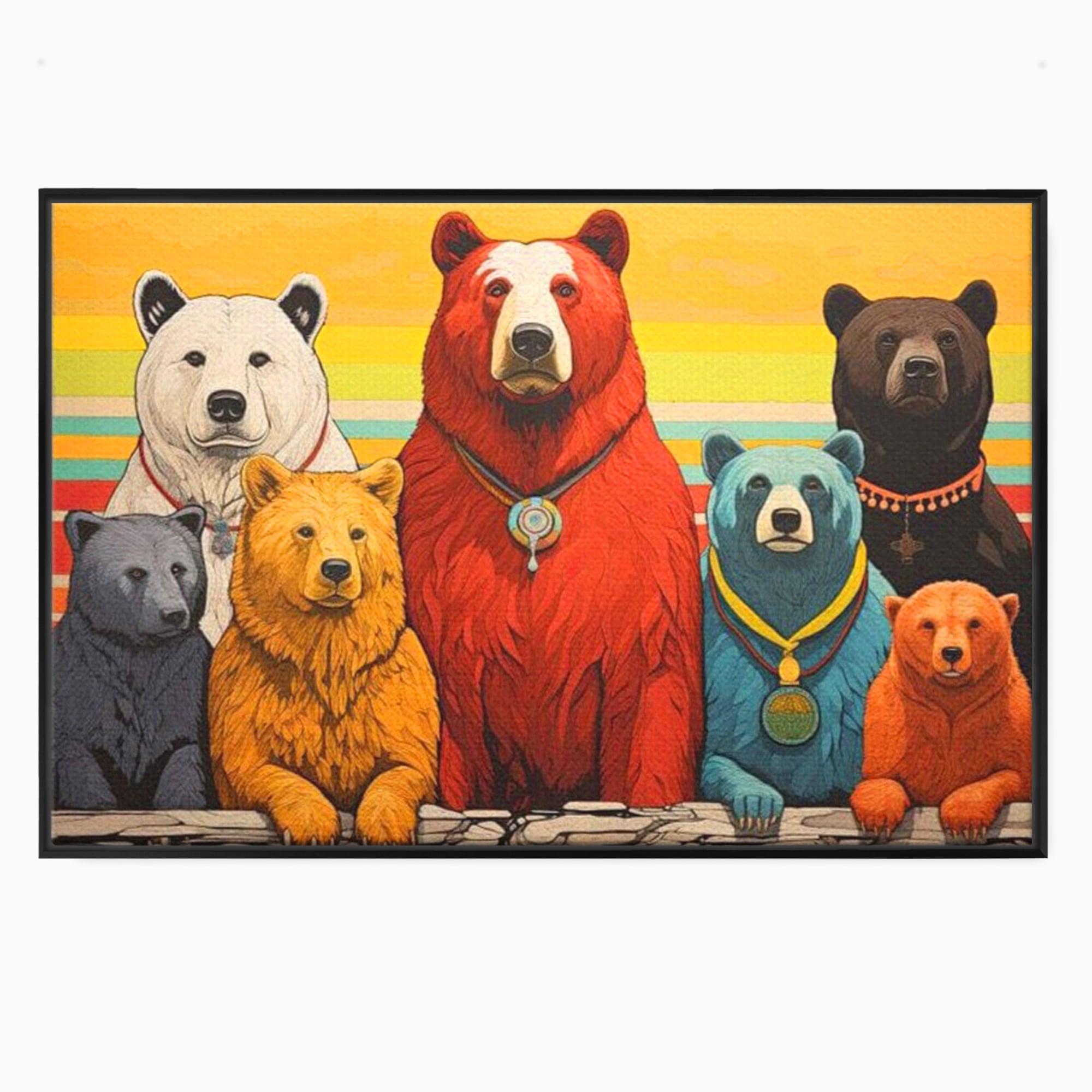 Leinwand Wandbilder Canvas Premium, LuxCanva® K1008, Bären Champions, Medaillen, Verein, Einstellung, Team, Helden, Freundschaft, Wettbewerb, Gewinner, Mut, Tiere, Geschichte, Geschichte, Team, Kinderzimmer