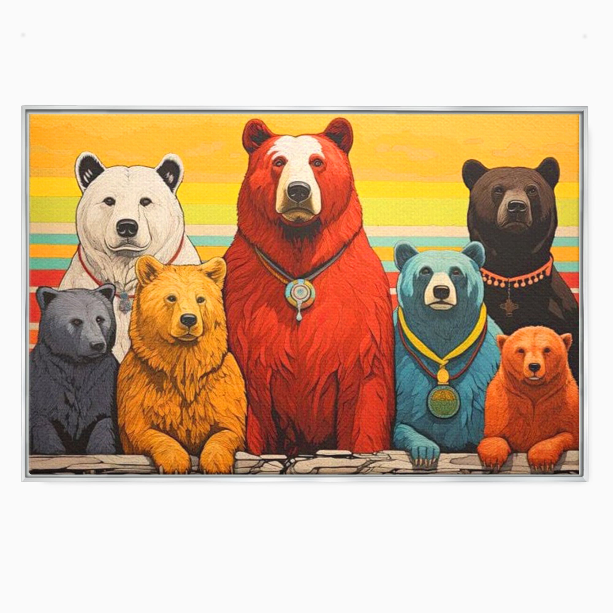 Leinwand Wandbilder Canvas Premium, LuxCanva® K1008, Bären Champions, Medaillen, Verein, Einstellung, Team, Helden, Freundschaft, Wettbewerb, Gewinner, Mut, Tiere, Geschichte, Geschichte, Team, Kinderzimmer