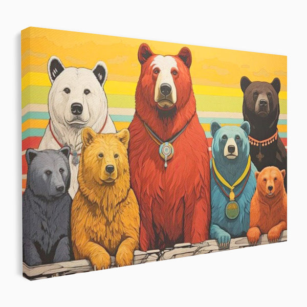 Leinwand Wandbilder Canvas Premium, LuxCanva® K1008, Bären Champions, Medaillen, Verein, Einstellung, Team, Helden, Freundschaft, Wettbewerb, Gewinner, Mut, Tiere, Geschichte, Geschichte, Team, Kinderzimmer