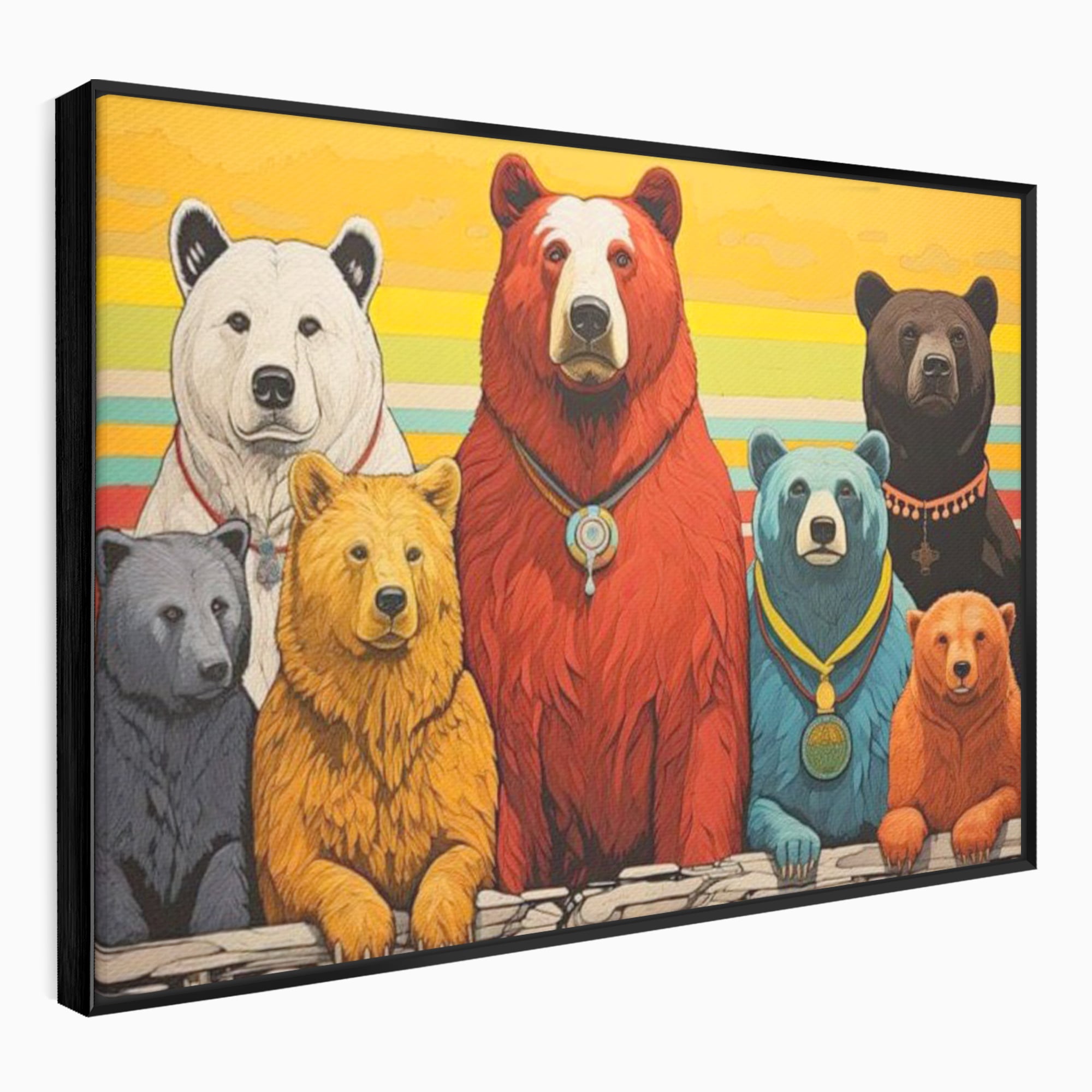 Leinwand Wandbilder Canvas Premium, LuxCanva® K1008, Bären Champions, Medaillen, Verein, Einstellung, Team, Helden, Freundschaft, Wettbewerb, Gewinner, Mut, Tiere, Geschichte, Geschichte, Team, Kinderzimmer