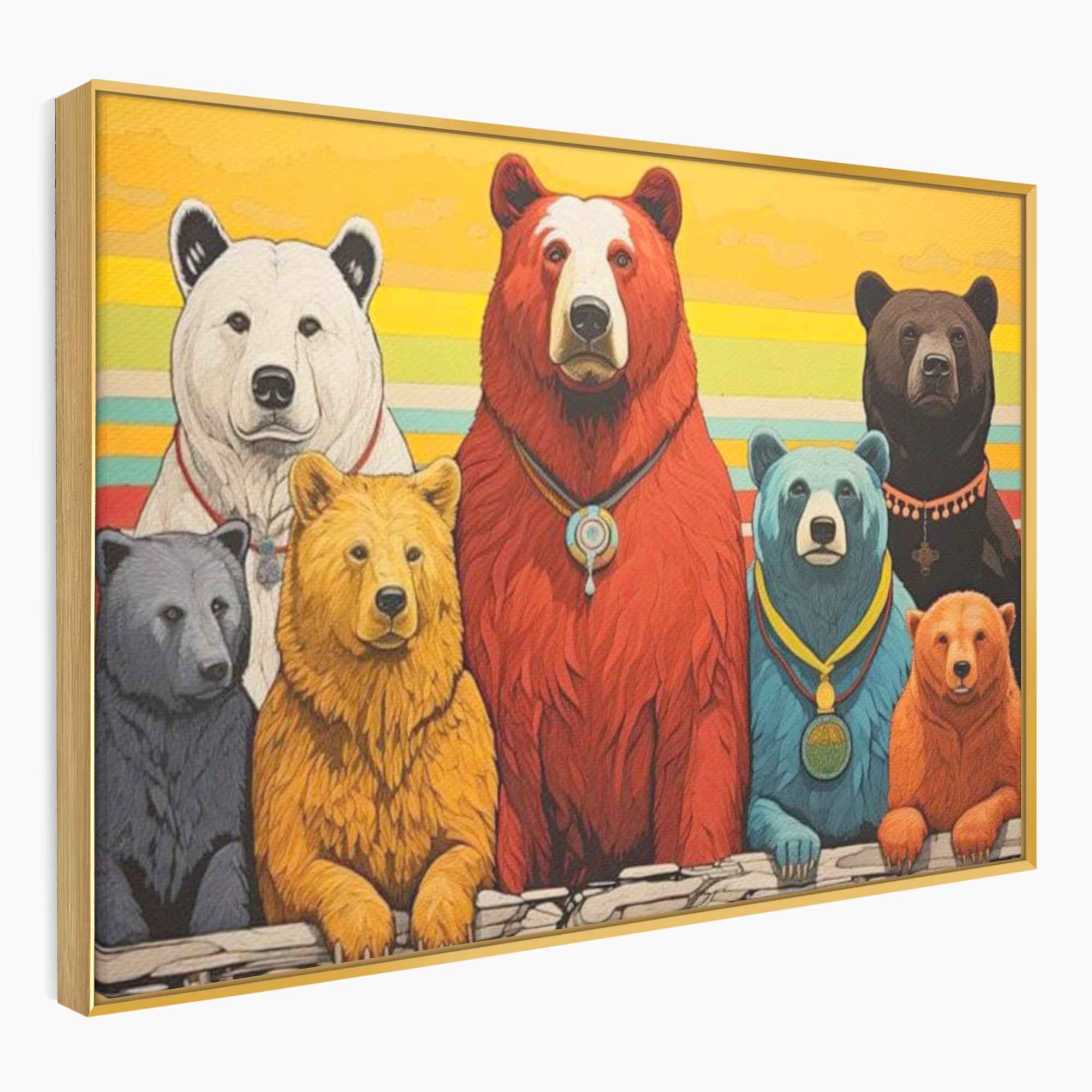 Leinwand Wandbilder Canvas Premium, LuxCanva® K1008, Bären Champions, Medaillen, Verein, Einstellung, Team, Helden, Freundschaft, Wettbewerb, Gewinner, Mut, Tiere, Geschichte, Geschichte, Team, Kinderzimmer