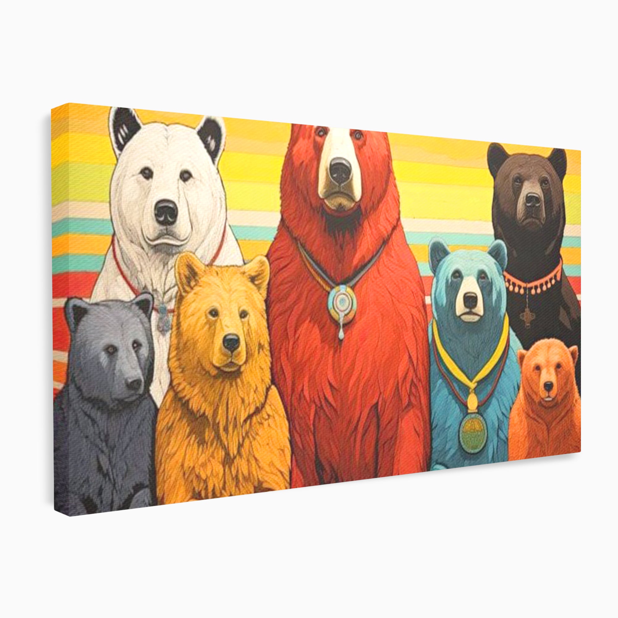 Leinwand Wandbilder Canvas Premium, LuxCanva® K1008, Bären Champions, Medaillen, Verein, Einstellung, Team, Helden, Freundschaft, Wettbewerb, Gewinner, Mut, Tiere, Geschichte, Geschichte, Team, Kinderzimmer