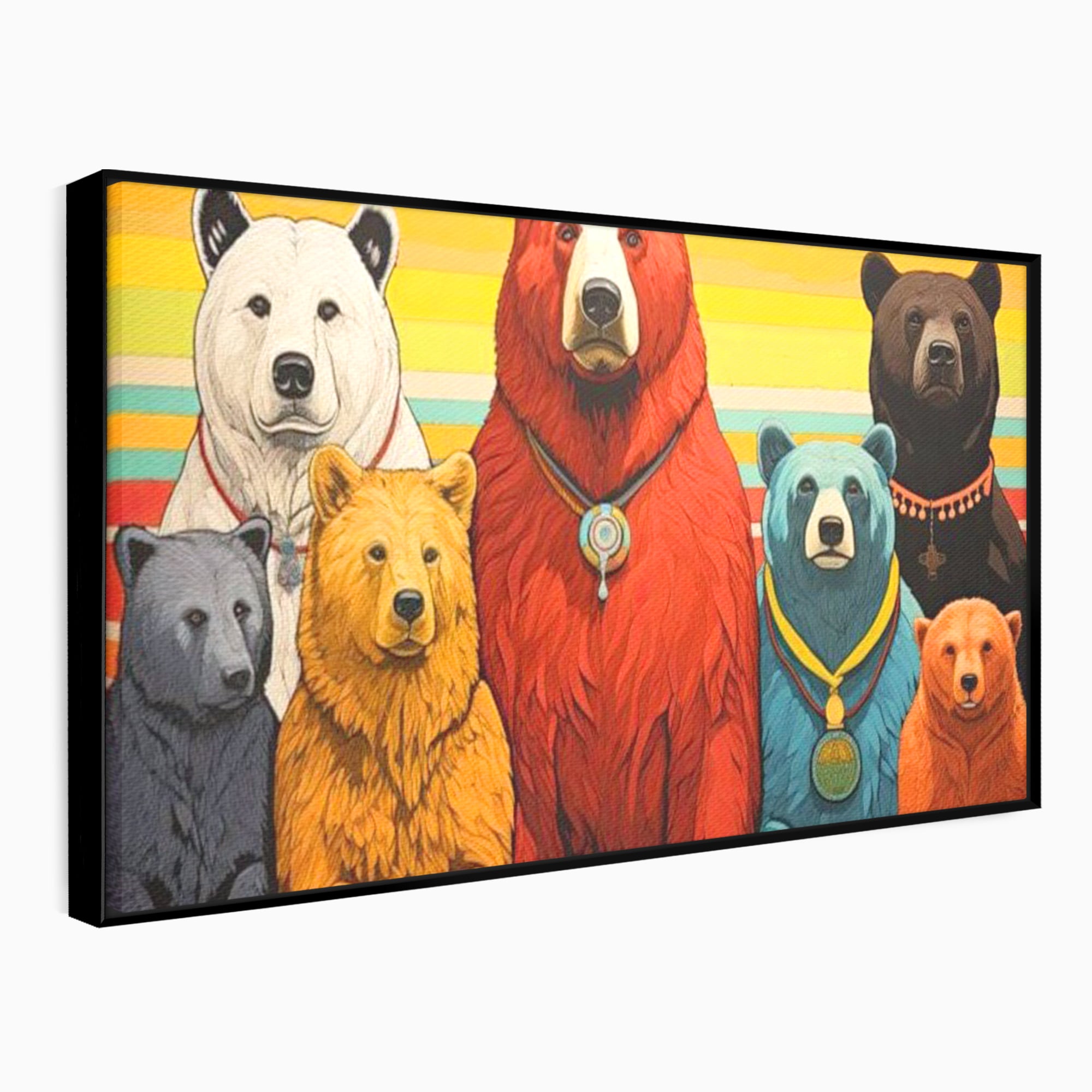 Leinwand Wandbilder Canvas Premium, LuxCanva® K1008, Bären Champions, Medaillen, Verein, Einstellung, Team, Helden, Freundschaft, Wettbewerb, Gewinner, Mut, Tiere, Geschichte, Geschichte, Team, Kinderzimmer