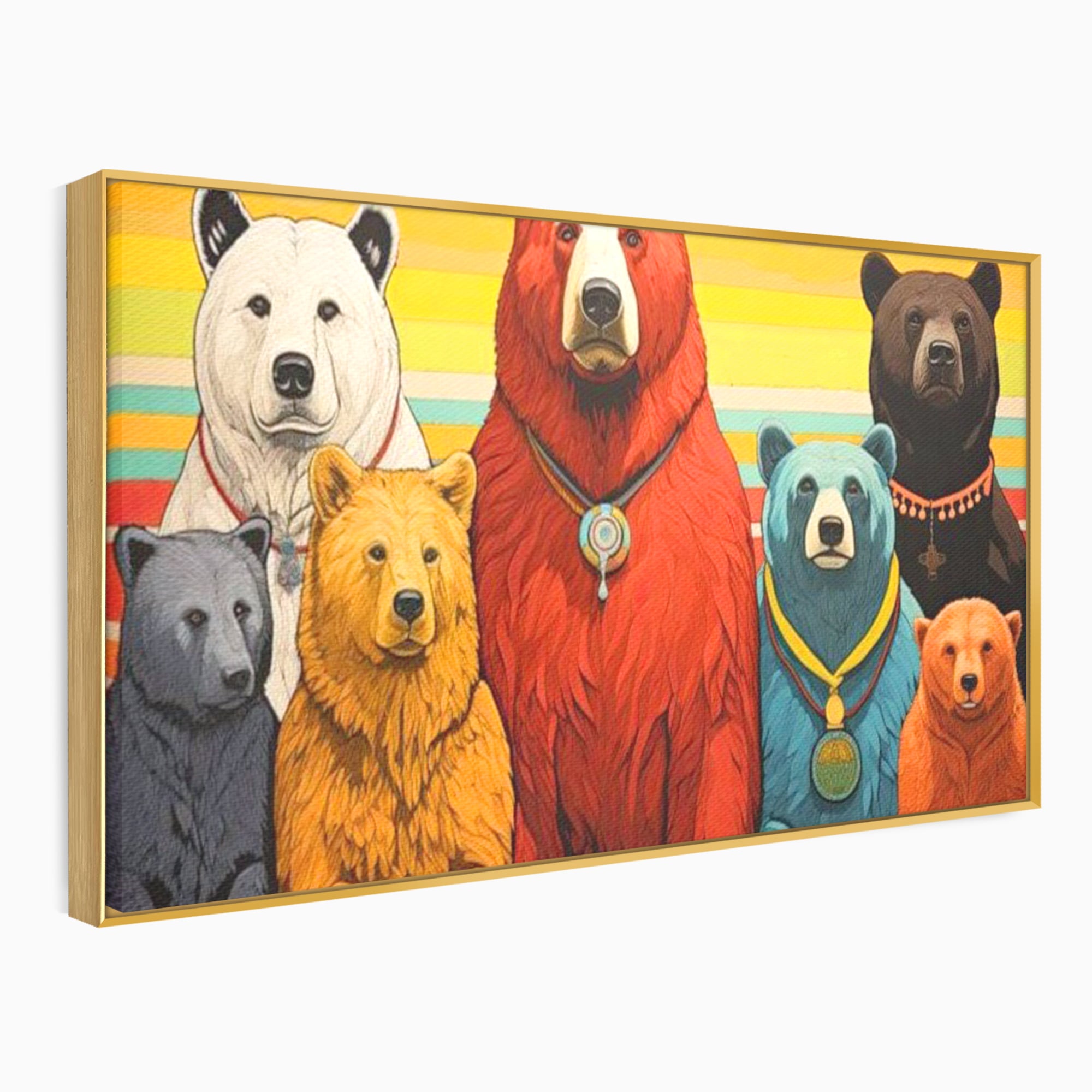 Leinwand Wandbilder Canvas Premium, LuxCanva® K1008, Bären Champions, Medaillen, Verein, Einstellung, Team, Helden, Freundschaft, Wettbewerb, Gewinner, Mut, Tiere, Geschichte, Geschichte, Team, Kinderzimmer
