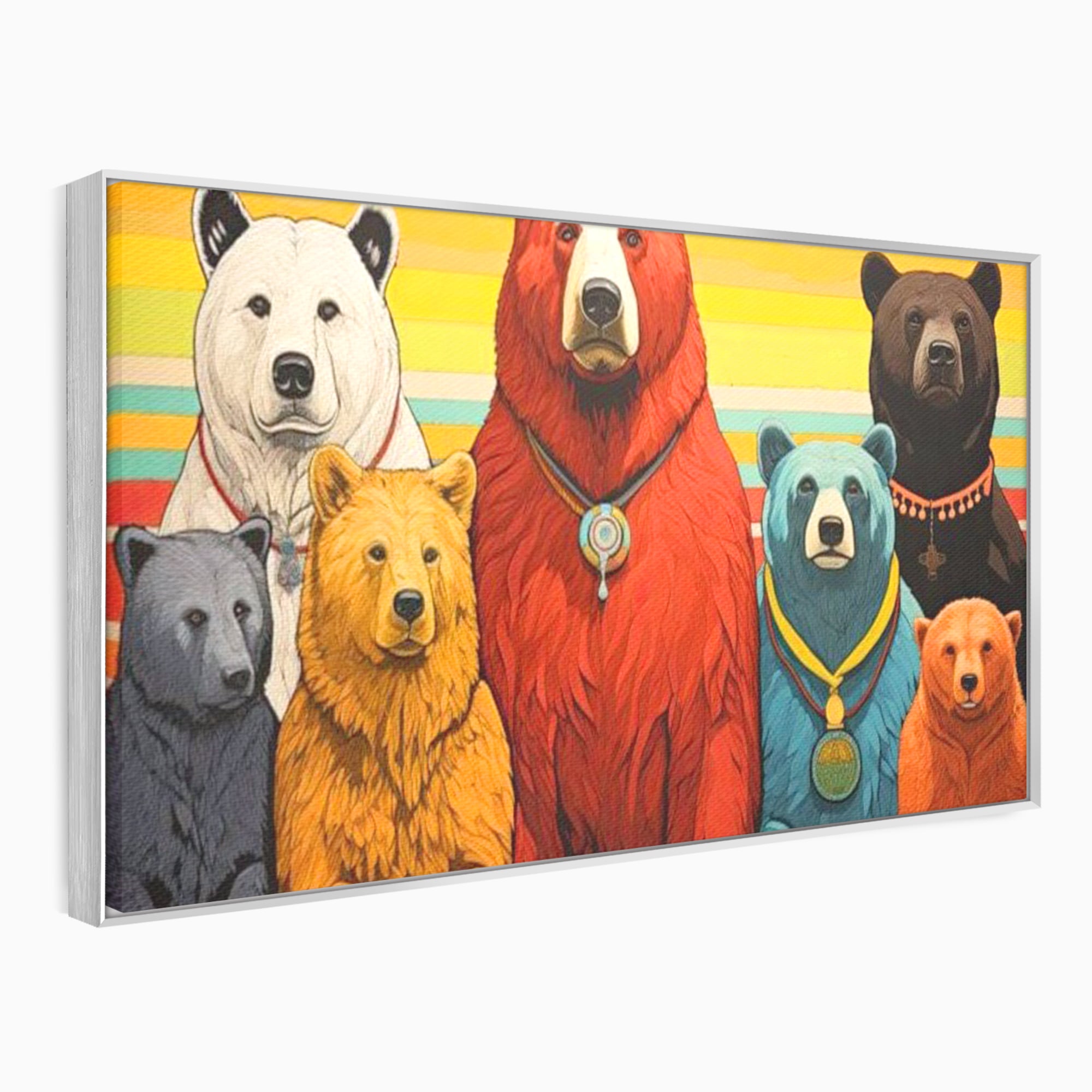 Leinwand Wandbilder Canvas Premium, LuxCanva® K1008, Bären Champions, Medaillen, Verein, Einstellung, Team, Helden, Freundschaft, Wettbewerb, Gewinner, Mut, Tiere, Geschichte, Geschichte, Team, Kinderzimmer
