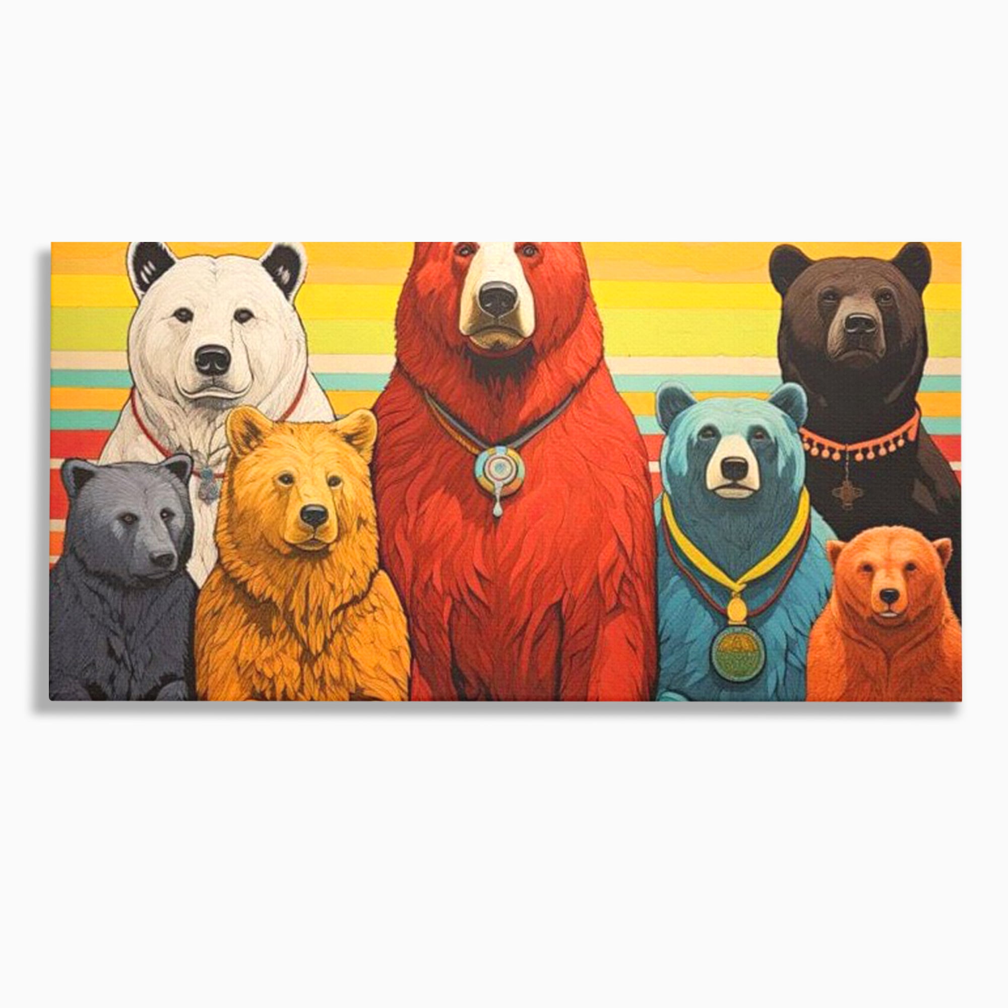 Leinwand Wandbilder Canvas Premium, LuxCanva® K1008, Bären Champions, Medaillen, Verein, Einstellung, Team, Helden, Freundschaft, Wettbewerb, Gewinner, Mut, Tiere, Geschichte, Geschichte, Team, Kinderzimmer