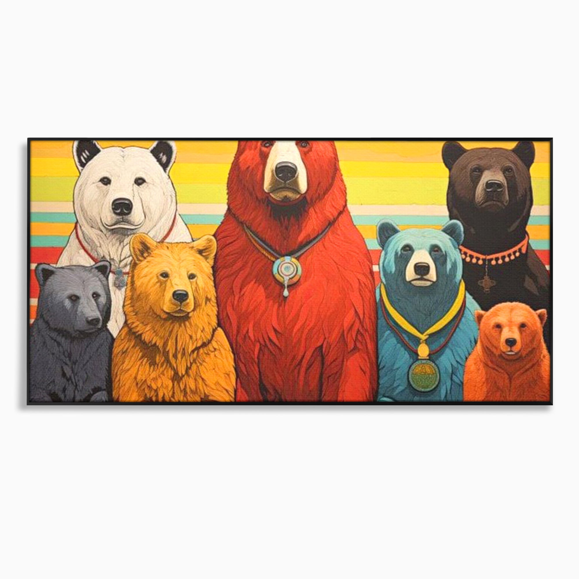 Leinwand Wandbilder Canvas Premium, LuxCanva® K1008, Bären Champions, Medaillen, Verein, Einstellung, Team, Helden, Freundschaft, Wettbewerb, Gewinner, Mut, Tiere, Geschichte, Geschichte, Team, Kinderzimmer