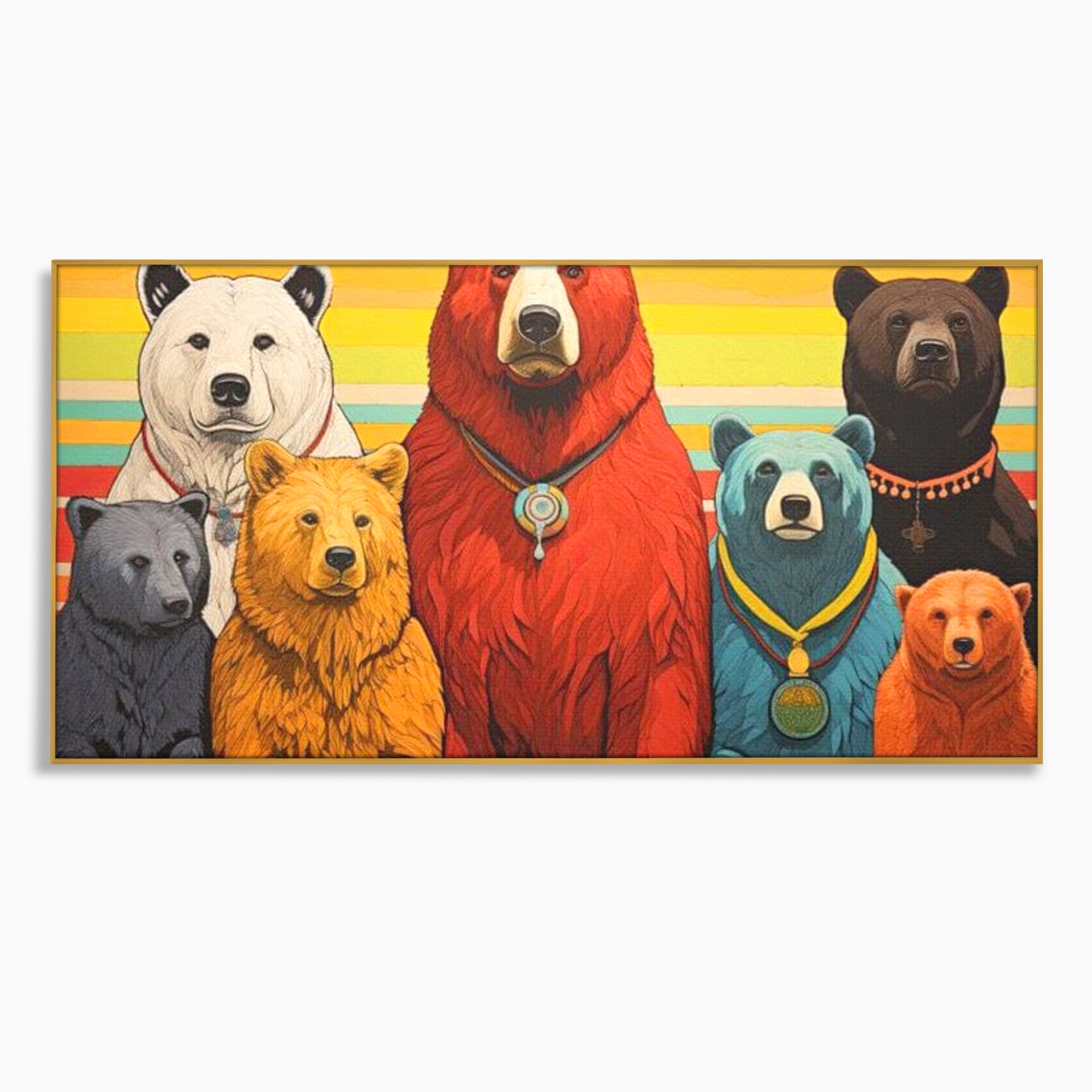 Leinwand Wandbilder Canvas Premium, LuxCanva® K1008, Bären Champions, Medaillen, Verein, Einstellung, Team, Helden, Freundschaft, Wettbewerb, Gewinner, Mut, Tiere, Geschichte, Geschichte, Team, Kinderzimmer