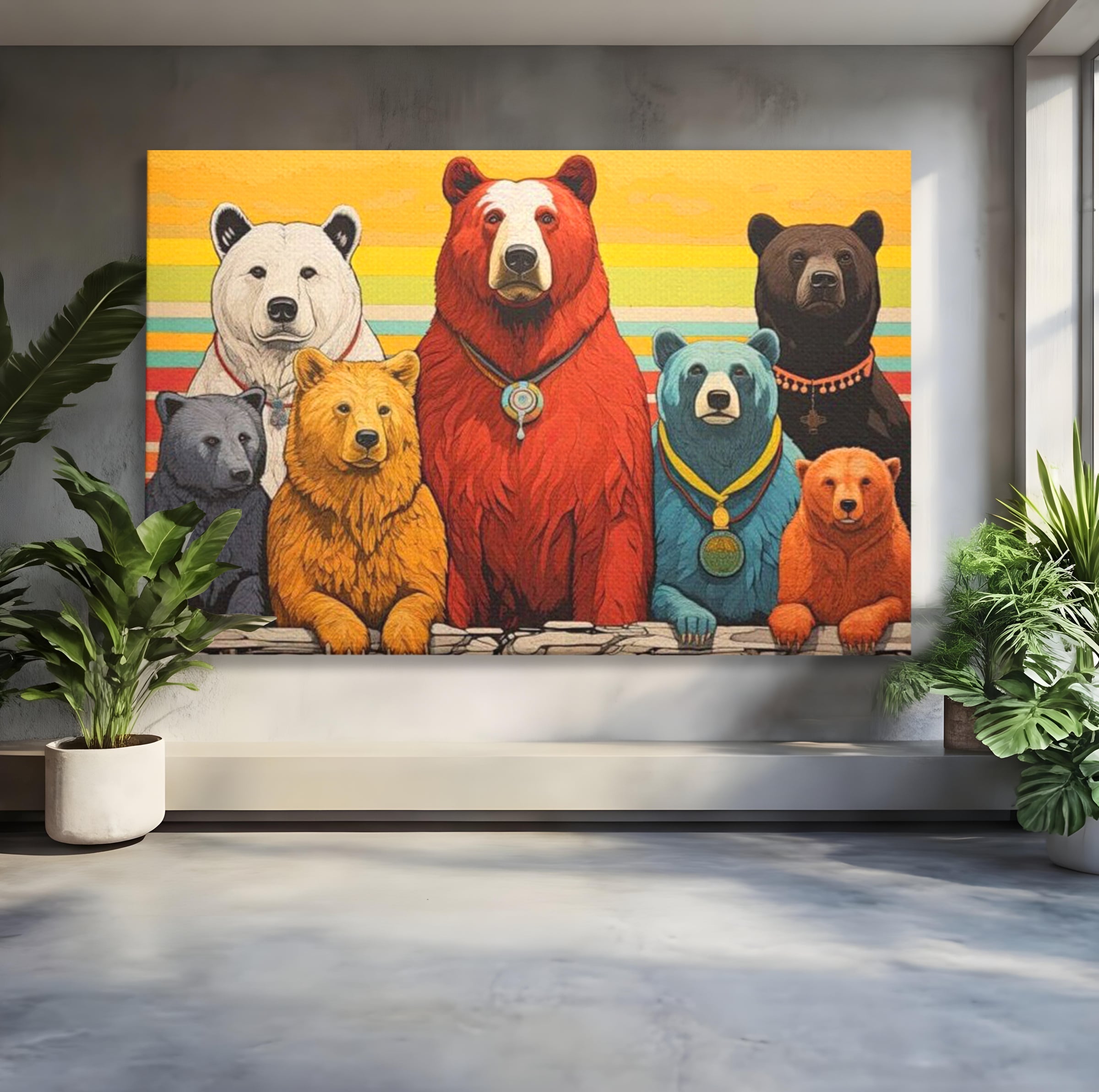 Leinwand Wandbilder Canvas Premium, LuxCanva® K1008, Bären Champions, Medaillen, Verein, Einstellung, Team, Helden, Freundschaft, Wettbewerb, Gewinner, Mut, Tiere, Geschichte, Geschichte, Team, Kinderzimmer