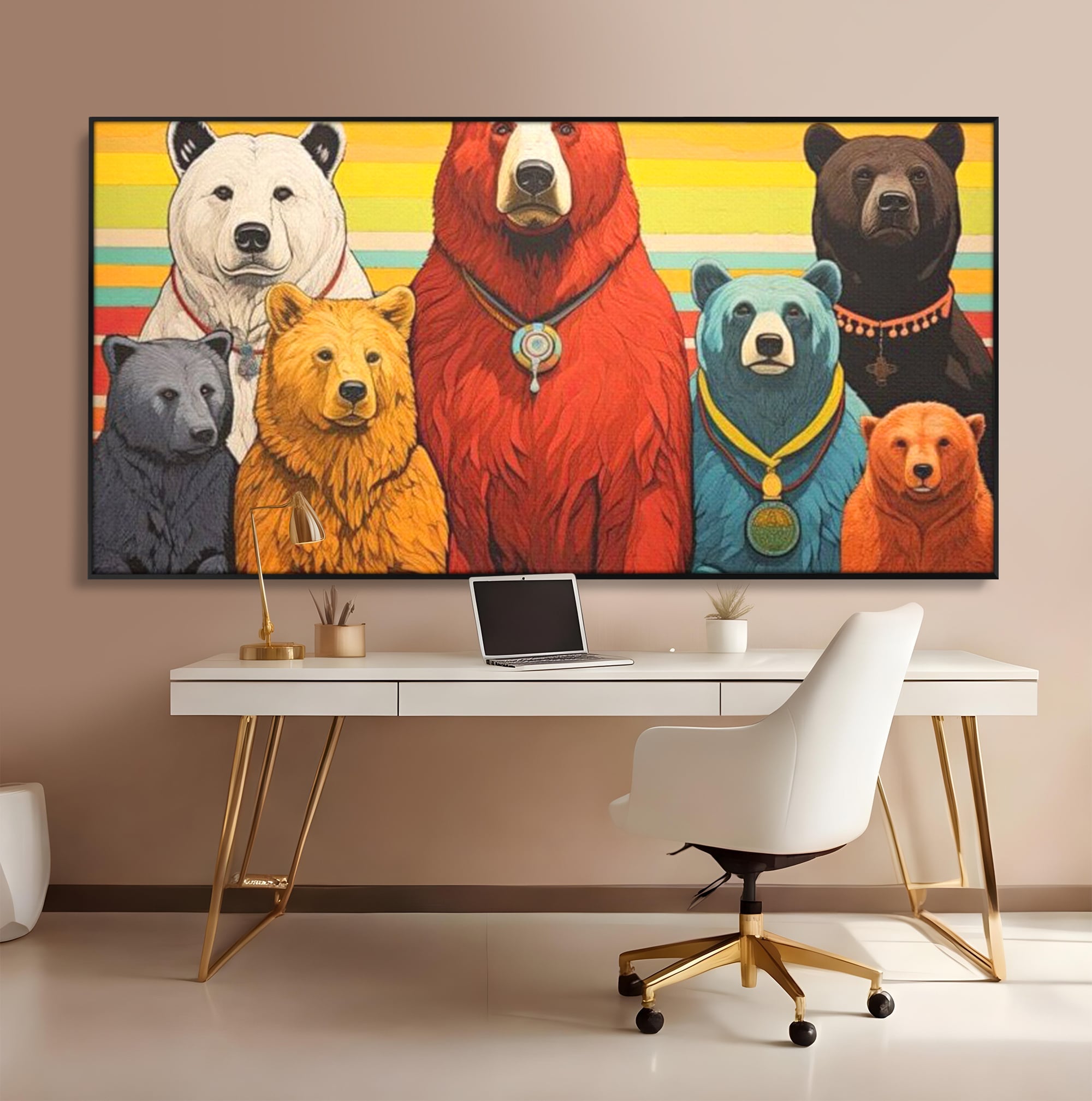 Leinwand Wandbilder Canvas Premium, LuxCanva® K1008, Bären Champions, Medaillen, Verein, Einstellung, Team, Helden, Freundschaft, Wettbewerb, Gewinner, Mut, Tiere, Geschichte, Geschichte, Team, Kinderzimmer