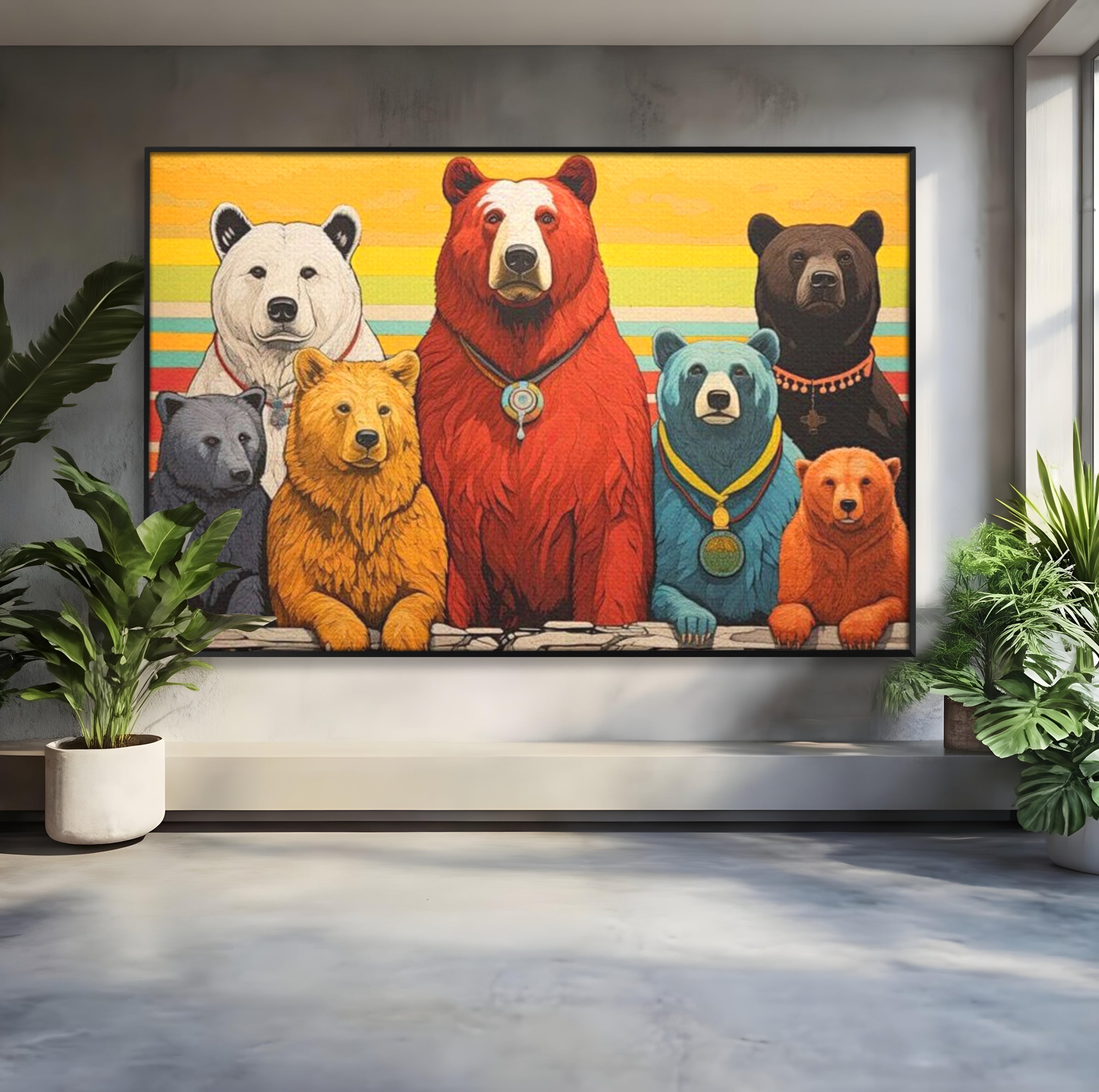Leinwand Wandbilder Canvas Premium, LuxCanva® K1008, Bären Champions, Medaillen, Verein, Einstellung, Team, Helden, Freundschaft, Wettbewerb, Gewinner, Mut, Tiere, Geschichte, Geschichte, Team, Kinderzimmer