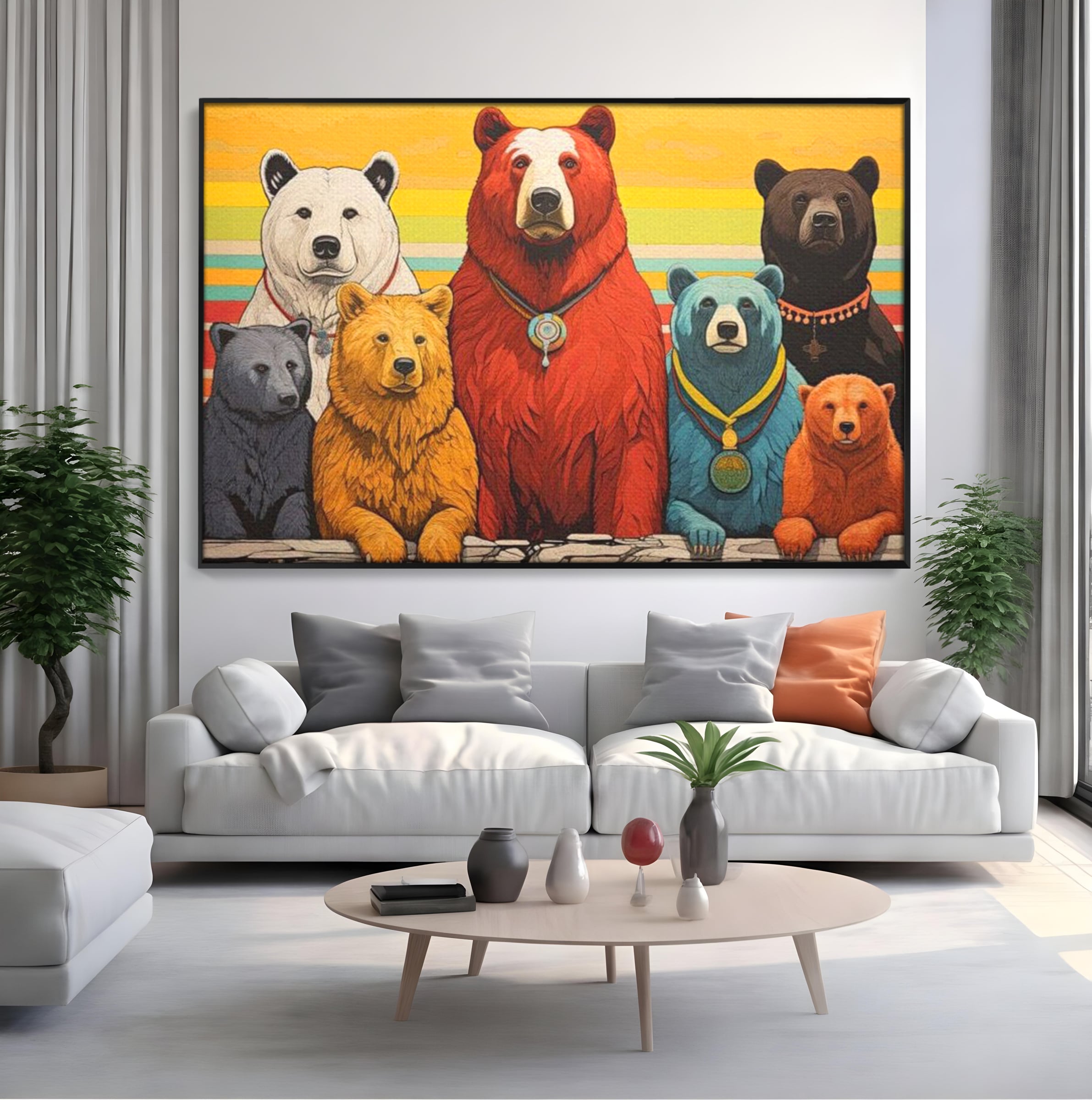 Leinwand Wandbilder Canvas Premium, LuxCanva® K1008, Bären Champions, Medaillen, Verein, Einstellung, Team, Helden, Freundschaft, Wettbewerb, Gewinner, Mut, Tiere, Geschichte, Geschichte, Team, Kinderzimmer