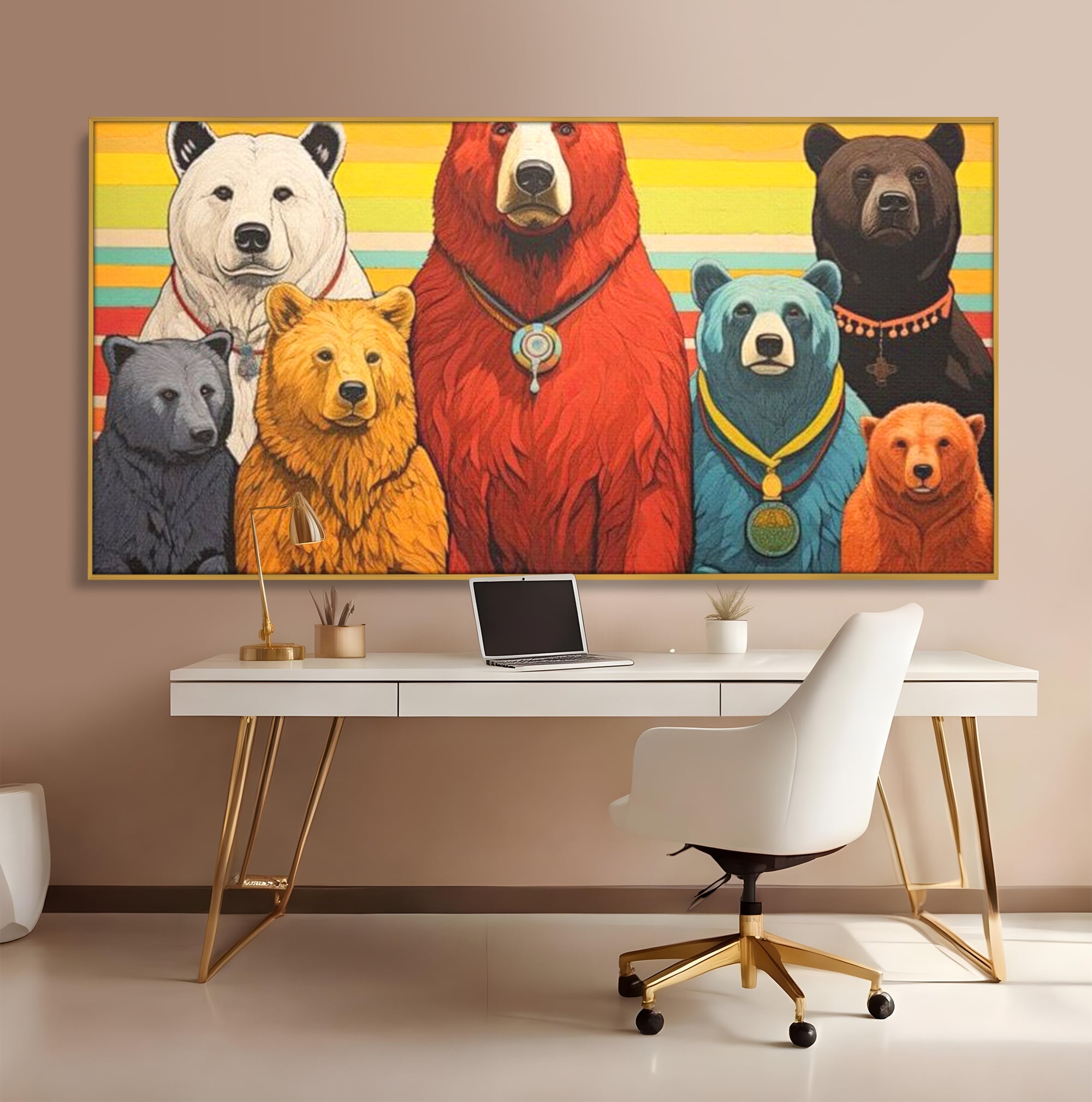 Leinwand Wandbilder Canvas Premium, LuxCanva® K1008, Bären Champions, Medaillen, Verein, Einstellung, Team, Helden, Freundschaft, Wettbewerb, Gewinner, Mut, Tiere, Geschichte, Geschichte, Team, Kinderzimmer