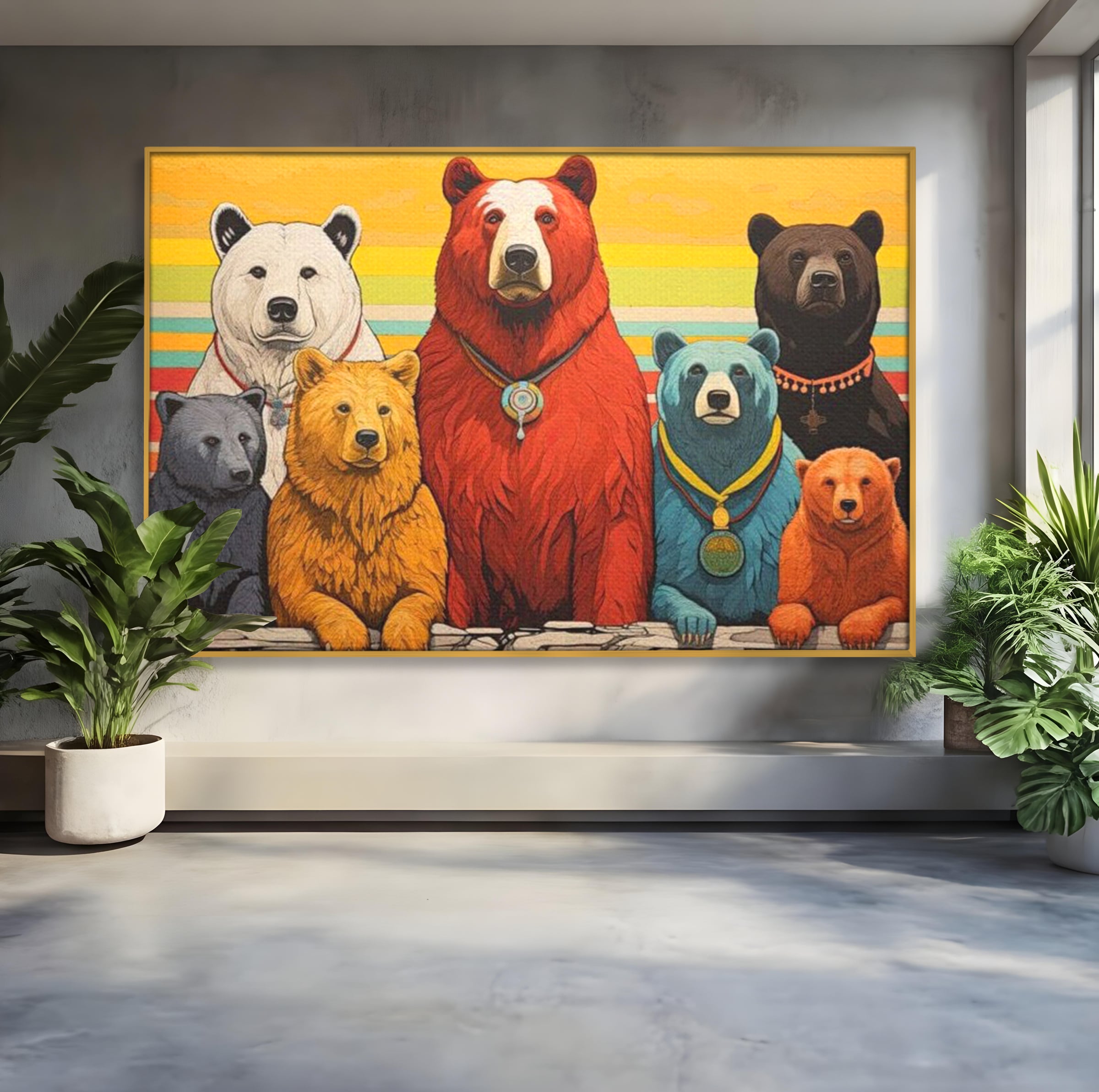 Leinwand Wandbilder Canvas Premium, LuxCanva® K1008, Bären Champions, Medaillen, Verein, Einstellung, Team, Helden, Freundschaft, Wettbewerb, Gewinner, Mut, Tiere, Geschichte, Geschichte, Team, Kinderzimmer
