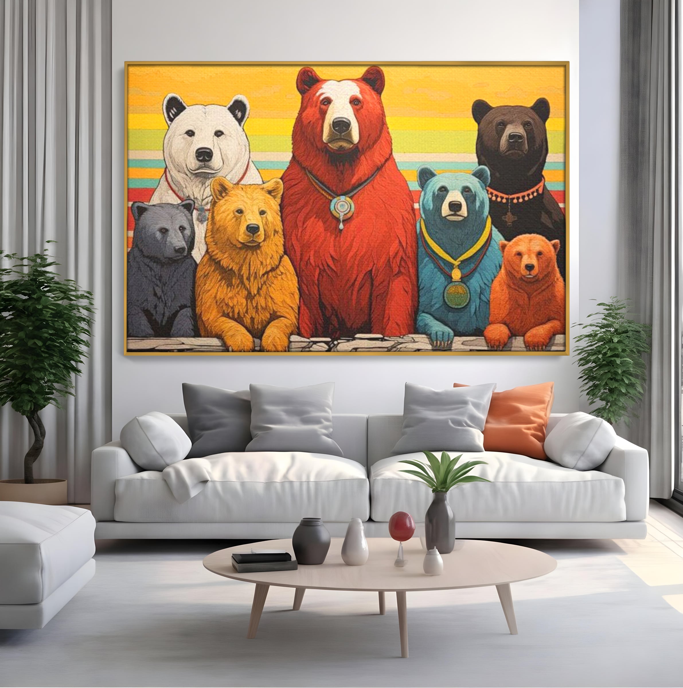 Leinwand Wandbilder Canvas Premium, LuxCanva® K1008, Bären Champions, Medaillen, Verein, Einstellung, Team, Helden, Freundschaft, Wettbewerb, Gewinner, Mut, Tiere, Geschichte, Geschichte, Team, Kinderzimmer