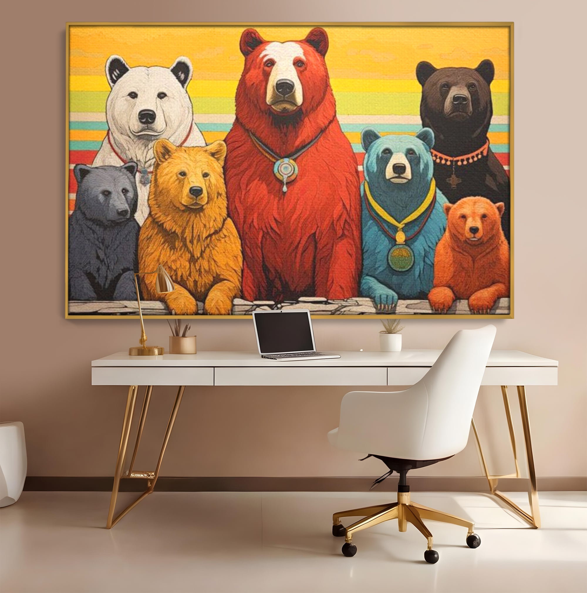 Leinwand Wandbilder Canvas Premium, LuxCanva® K1008, Bären Champions, Medaillen, Verein, Einstellung, Team, Helden, Freundschaft, Wettbewerb, Gewinner, Mut, Tiere, Geschichte, Geschichte, Team, Kinderzimmer