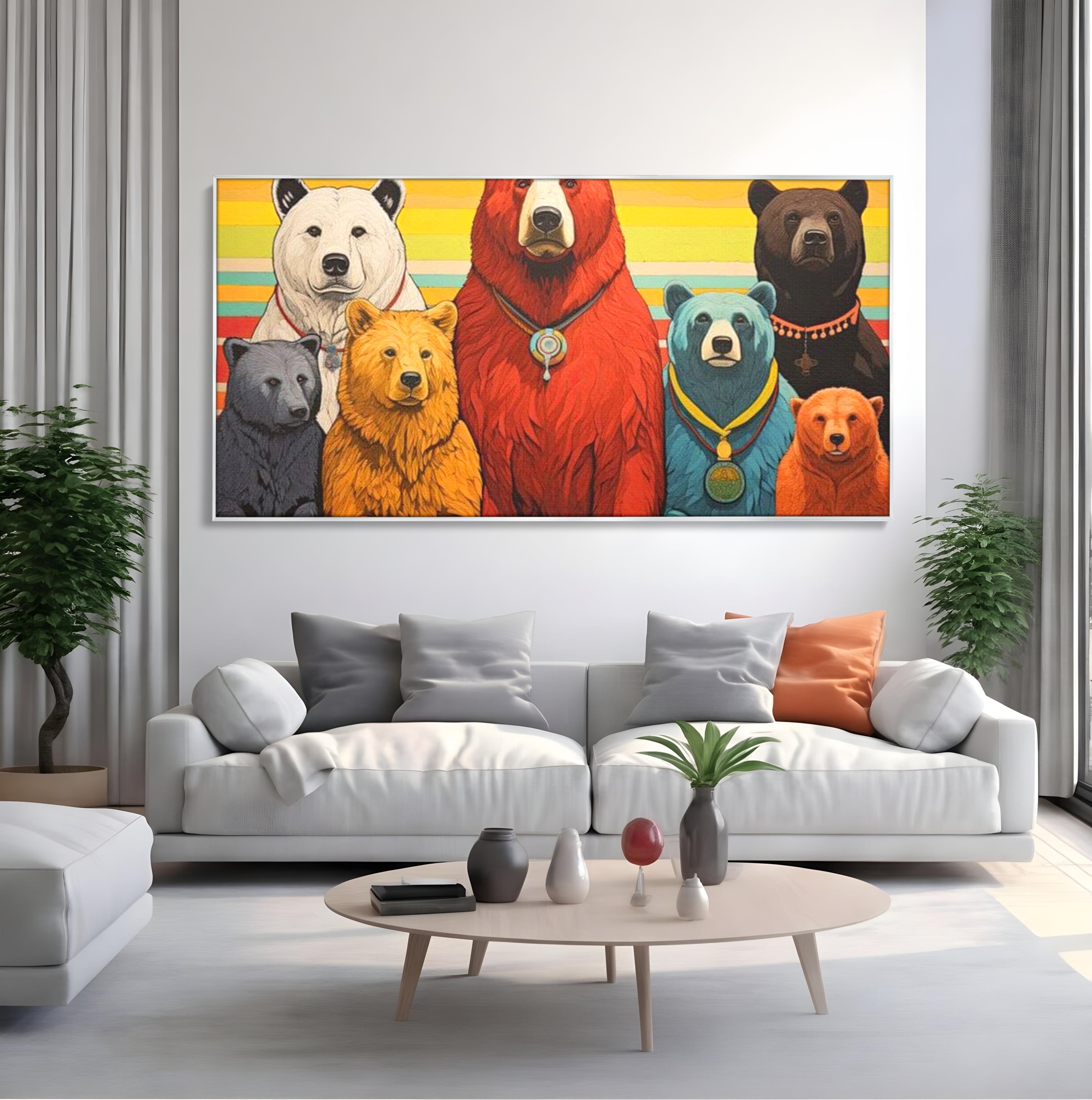 Leinwand Wandbilder Canvas Premium, LuxCanva® K1008, Bären Champions, Medaillen, Verein, Einstellung, Team, Helden, Freundschaft, Wettbewerb, Gewinner, Mut, Tiere, Geschichte, Geschichte, Team, Kinderzimmer