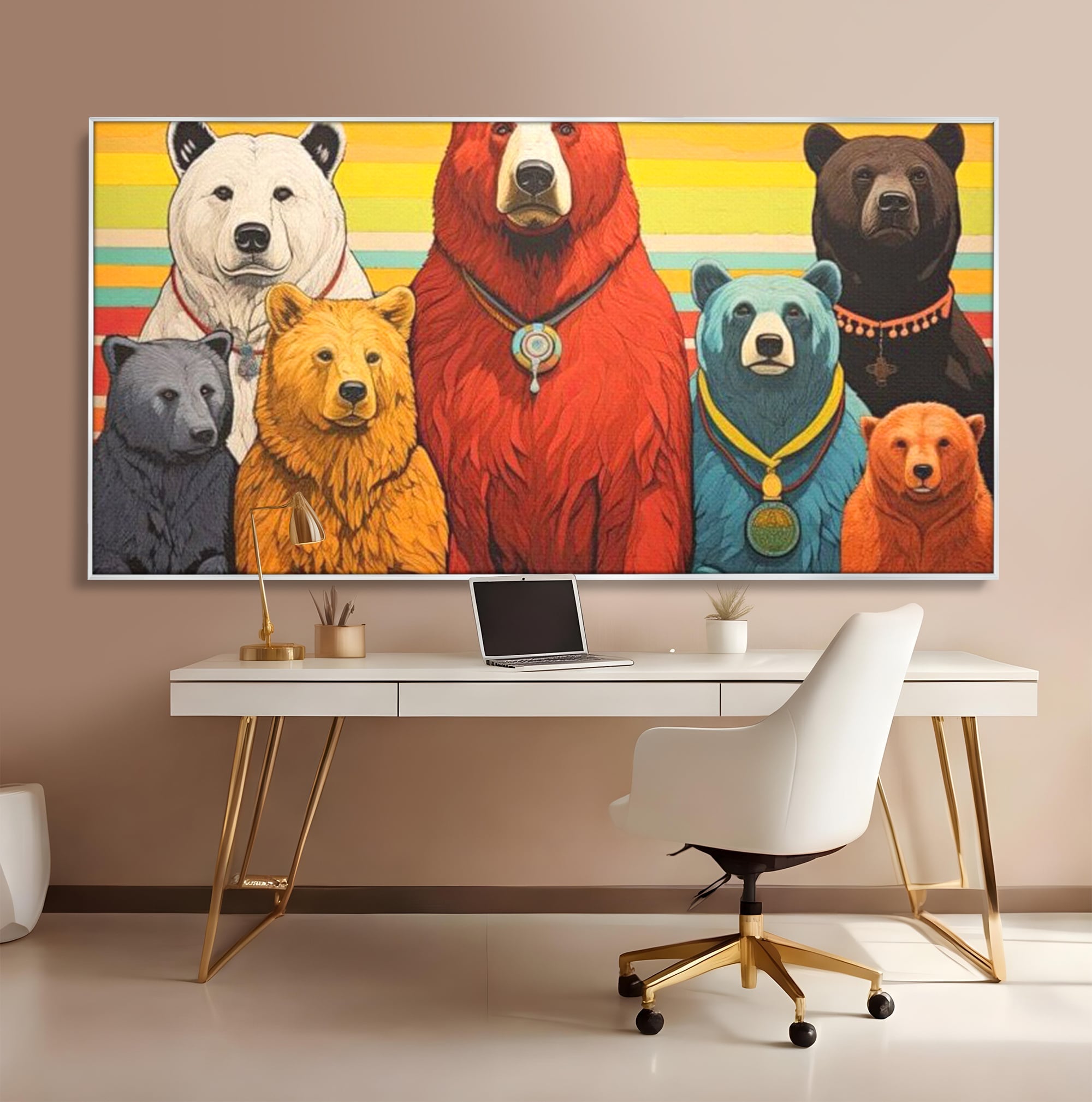 Leinwand Wandbilder Canvas Premium, LuxCanva® K1008, Bären Champions, Medaillen, Verein, Einstellung, Team, Helden, Freundschaft, Wettbewerb, Gewinner, Mut, Tiere, Geschichte, Geschichte, Team, Kinderzimmer