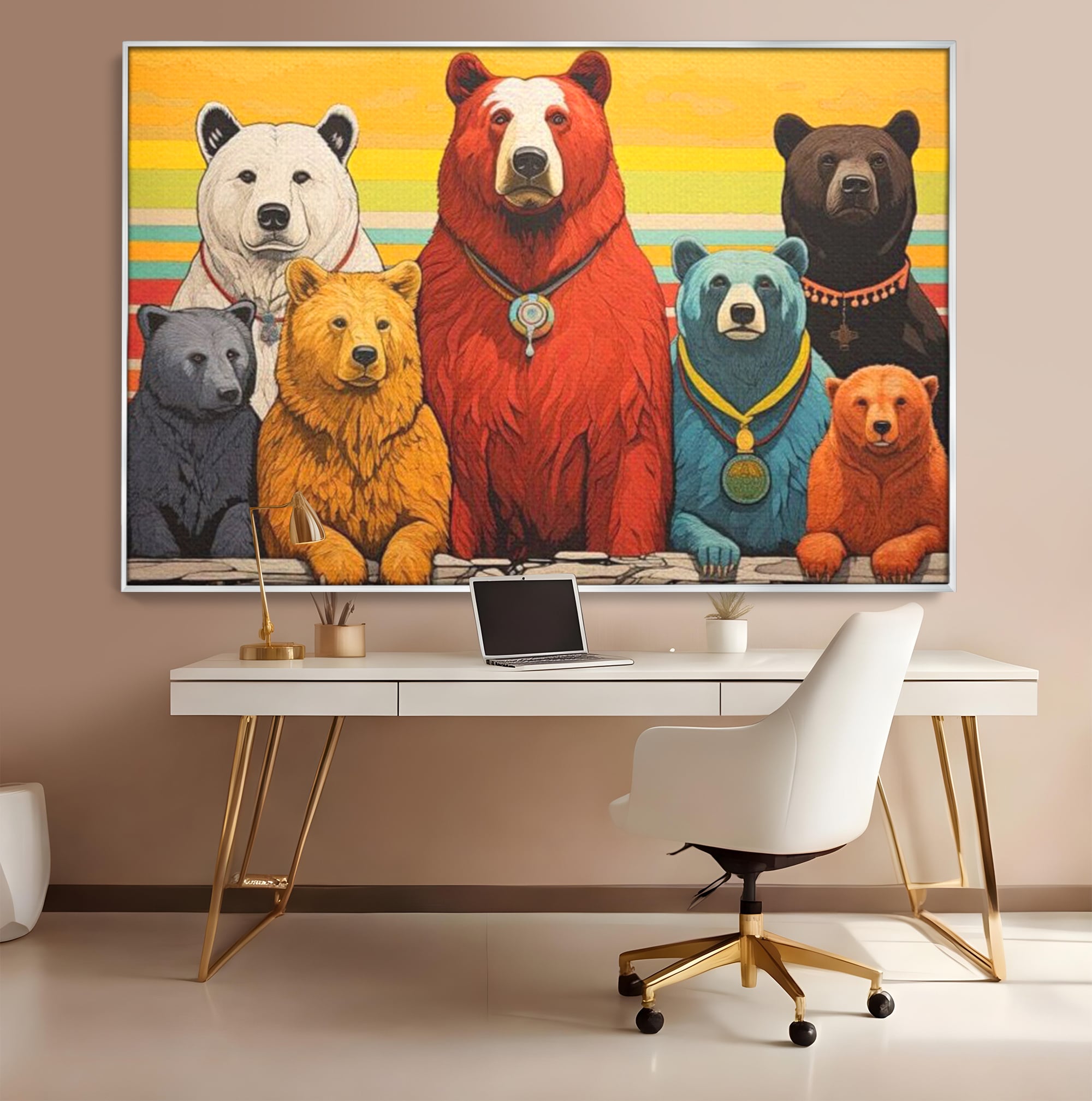 Leinwand Wandbilder Canvas Premium, LuxCanva® K1008, Bären Champions, Medaillen, Verein, Einstellung, Team, Helden, Freundschaft, Wettbewerb, Gewinner, Mut, Tiere, Geschichte, Geschichte, Team, Kinderzimmer