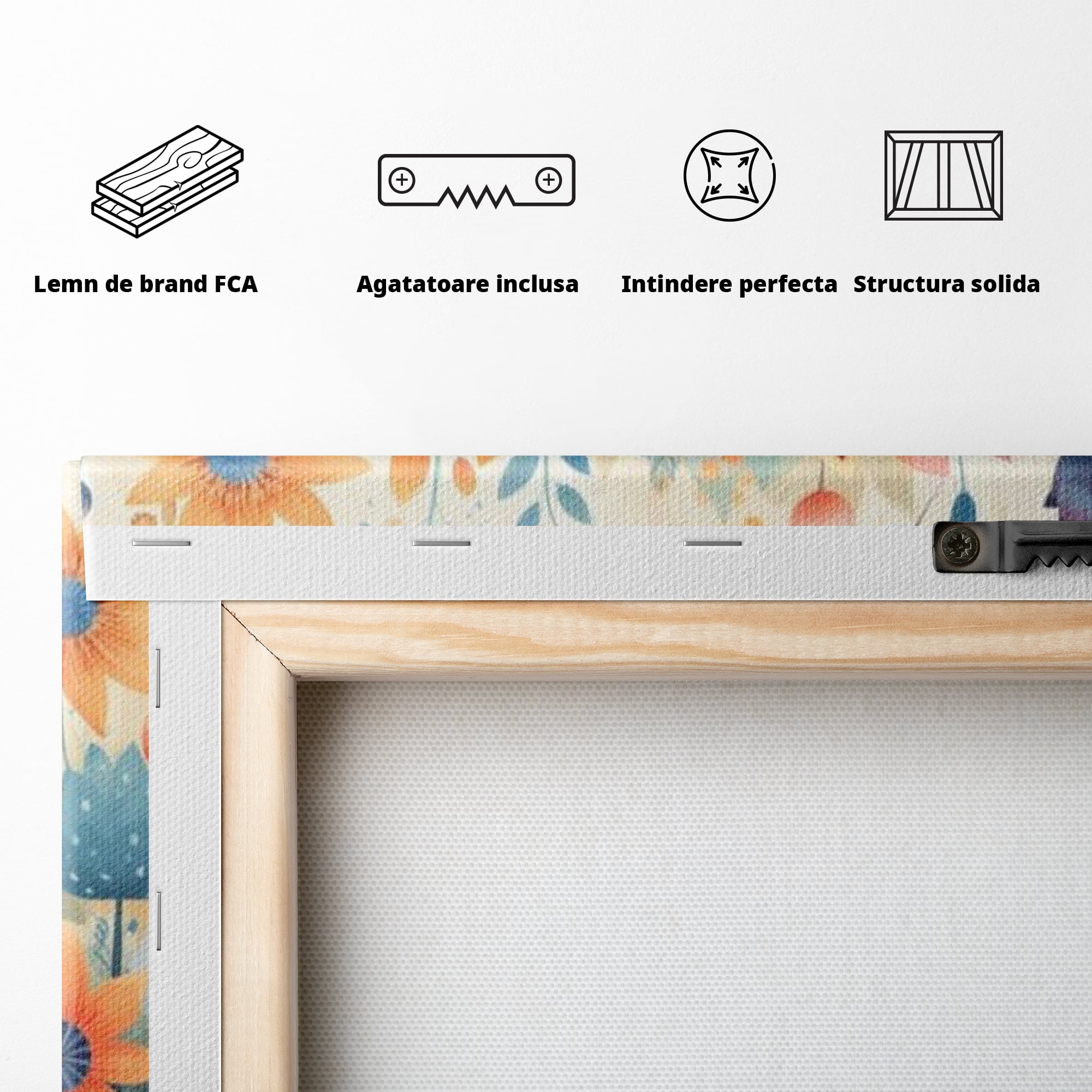 Tablou Canvas Premium, LuxCanva® K1010, Pisicuta Zen,  Gradina, Fermecata, Zambet, Flori, Felina, Fericire, Vise, Taram, Calm, Pisicuta, Blandete, Copilarie, Camera Copii