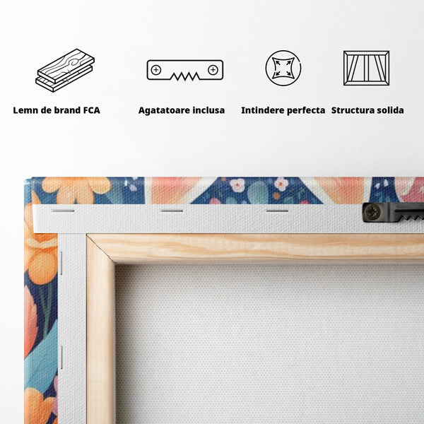 Leinwand Wandkunst Canvas Premium, LuxCanva® K1011, bezauberndes Kätzchen, Königin, Blumen, Blütenblätter, Blick, pelzig, flauschig, flauschig, blühend, Feline, Schnurrbart, Kinderzimmer