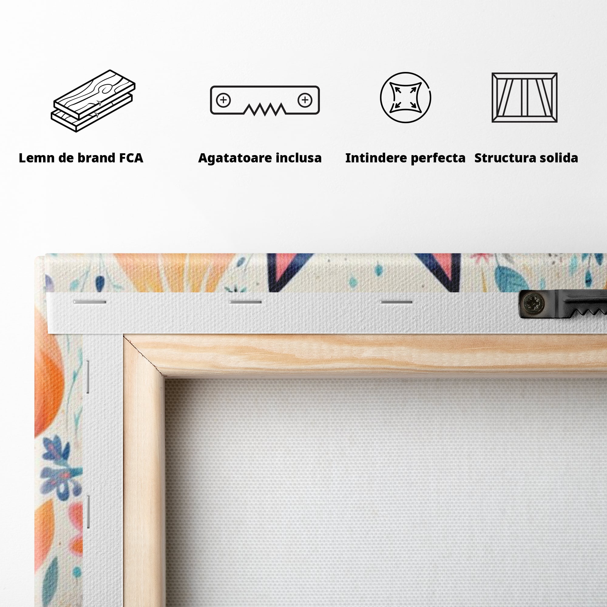 Leinwand Wandkunst Premium, LuxCanva® K1012, Miau durch die Blütenblätter, Schnurrhaare, Ohren, Katze, Lächeln, Lächeln, Sonne, Magie, Garten, Pastell, Pastell, Dekor, Hintergrund, Floral, Feline, Kinderzimmer