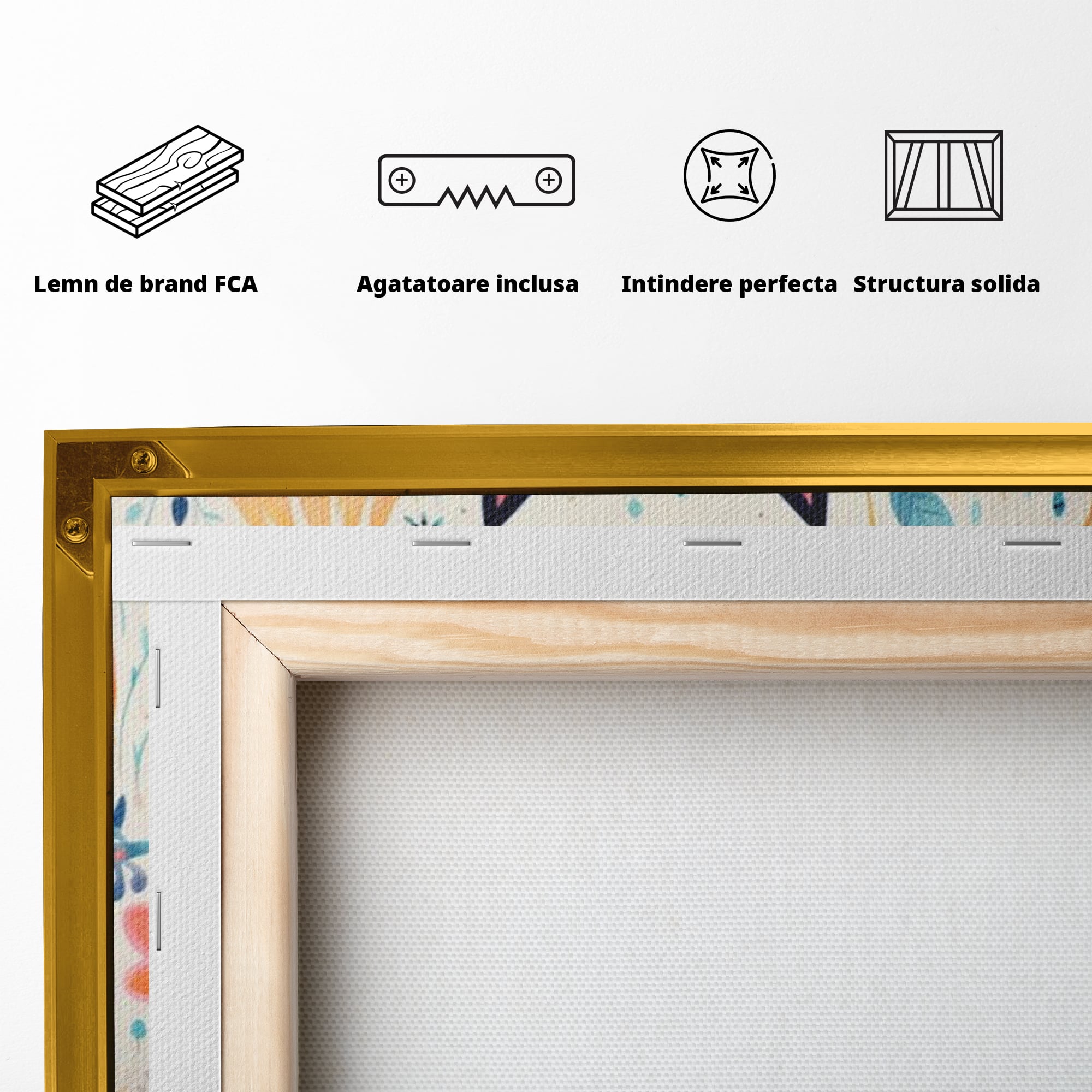 Leinwand Wandkunst Premium, LuxCanva® K1012, Miau durch die Blütenblätter, Schnurrhaare, Ohren, Katze, Lächeln, Lächeln, Sonne, Magie, Garten, Pastell, Pastell, Dekor, Hintergrund, Floral, Feline, Kinderzimmer