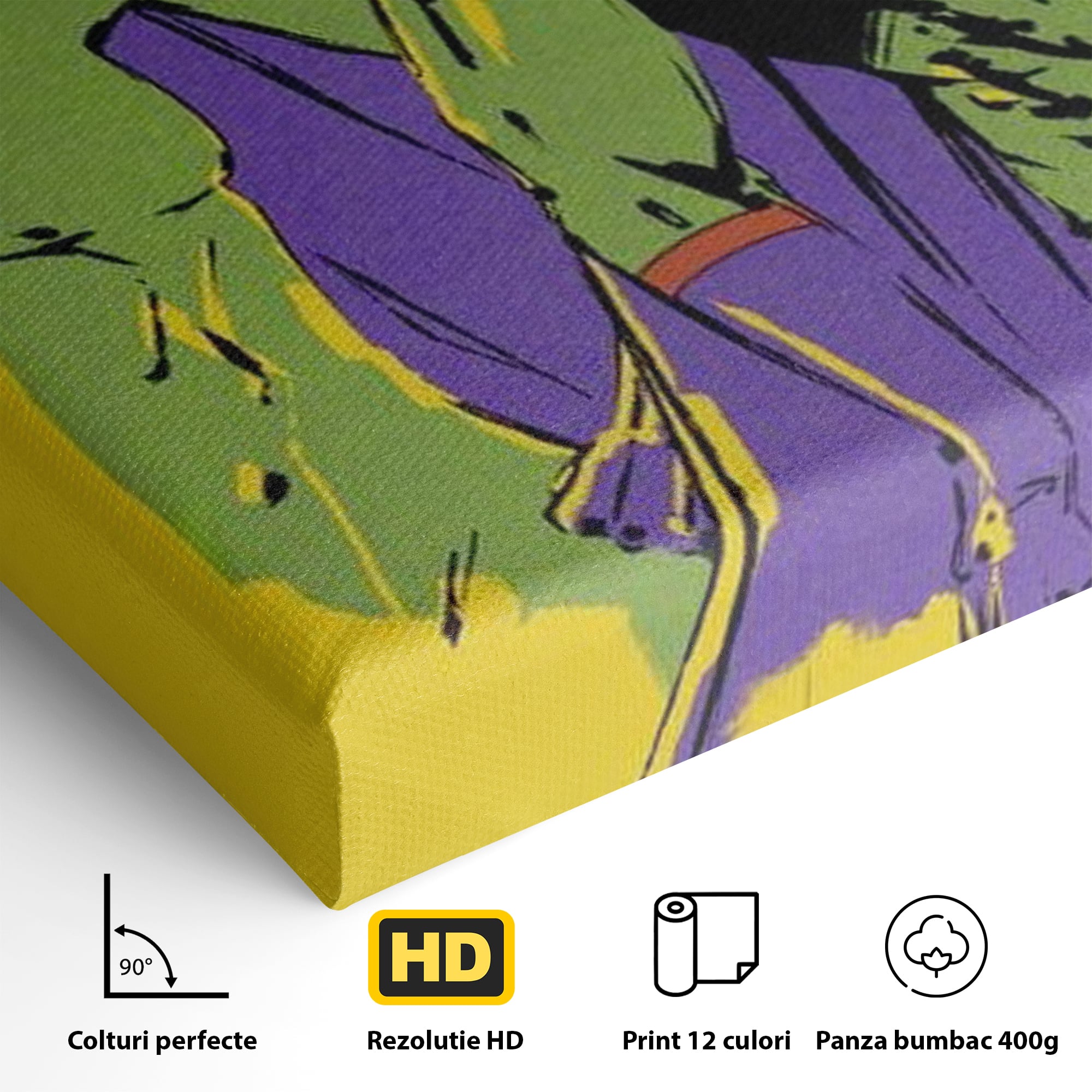 Tablou Canvas Premium, LuxCanva® K1013, Eroii Din Povesti, Duo, Misiune, Curaj, Gardieni, Galaxie, Eroi, Fantastici, Scut, Galben, Supereroi, Benzi, Desenate, Camera Copii