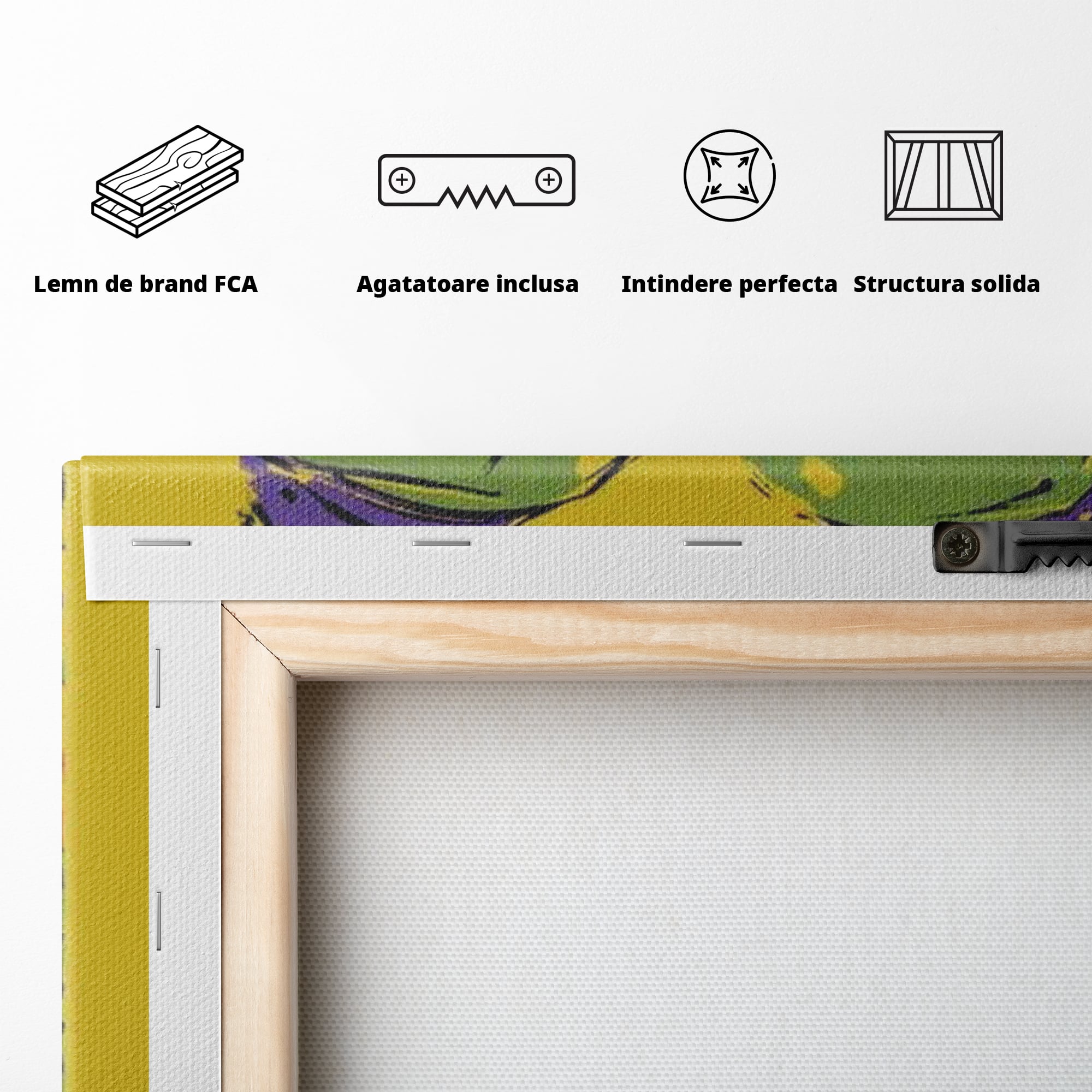 Tablou Canvas Premium, LuxCanva® K1013, Eroii Din Povesti, Duo, Misiune, Curaj, Gardieni, Galaxie, Eroi, Fantastici, Scut, Galben, Supereroi, Benzi, Desenate, Camera Copii