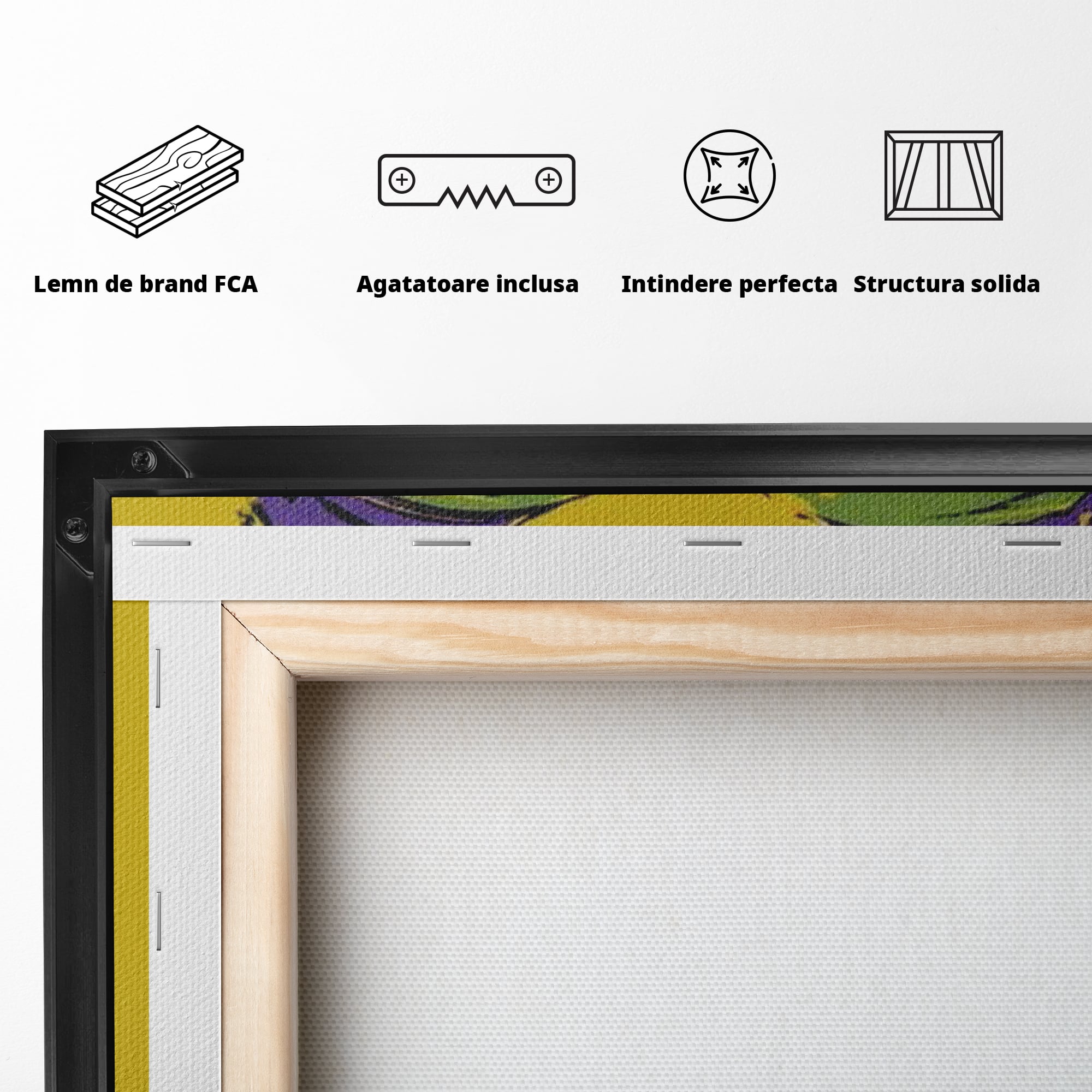 Tablou Canvas Premium, LuxCanva® K1013, Eroii Din Povesti, Duo, Misiune, Curaj, Gardieni, Galaxie, Eroi, Fantastici, Scut, Galben, Supereroi, Benzi, Desenate, Camera Copii