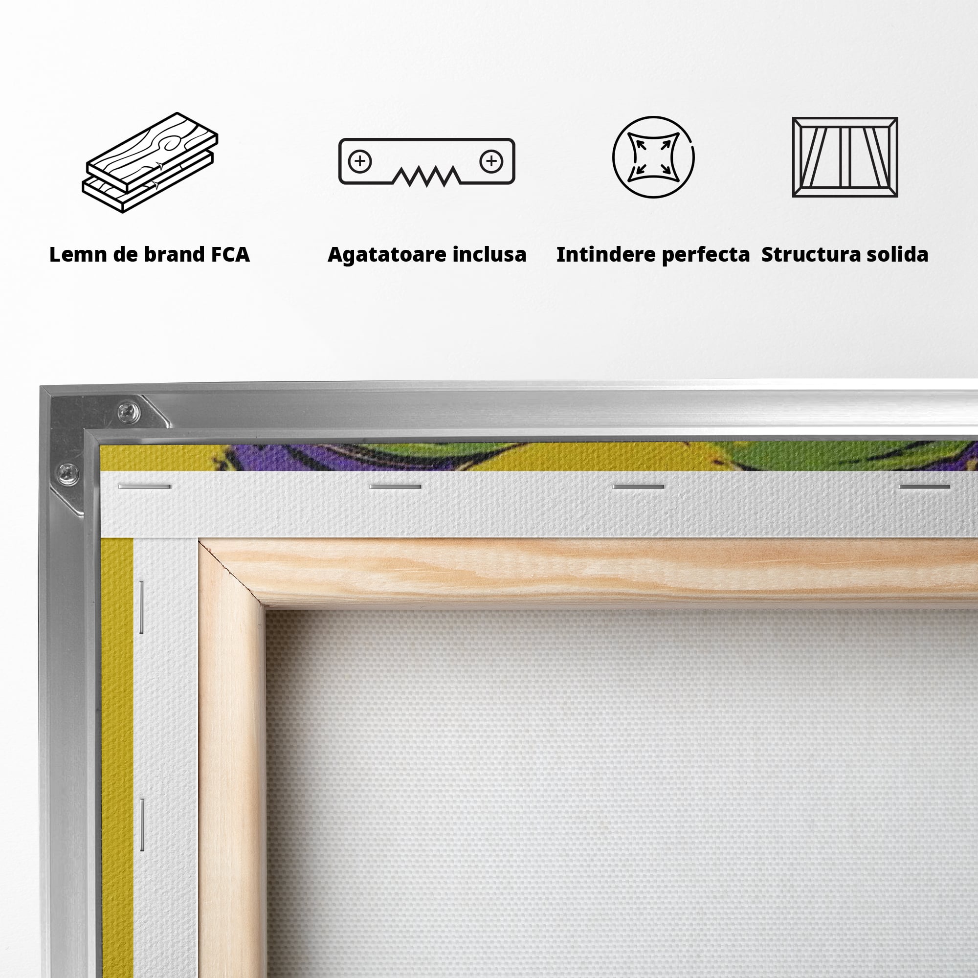 Tablou Canvas Premium, LuxCanva® K1013, Eroii Din Povesti, Duo, Misiune, Curaj, Gardieni, Galaxie, Eroi, Fantastici, Scut, Galben, Supereroi, Benzi, Desenate, Camera Copii