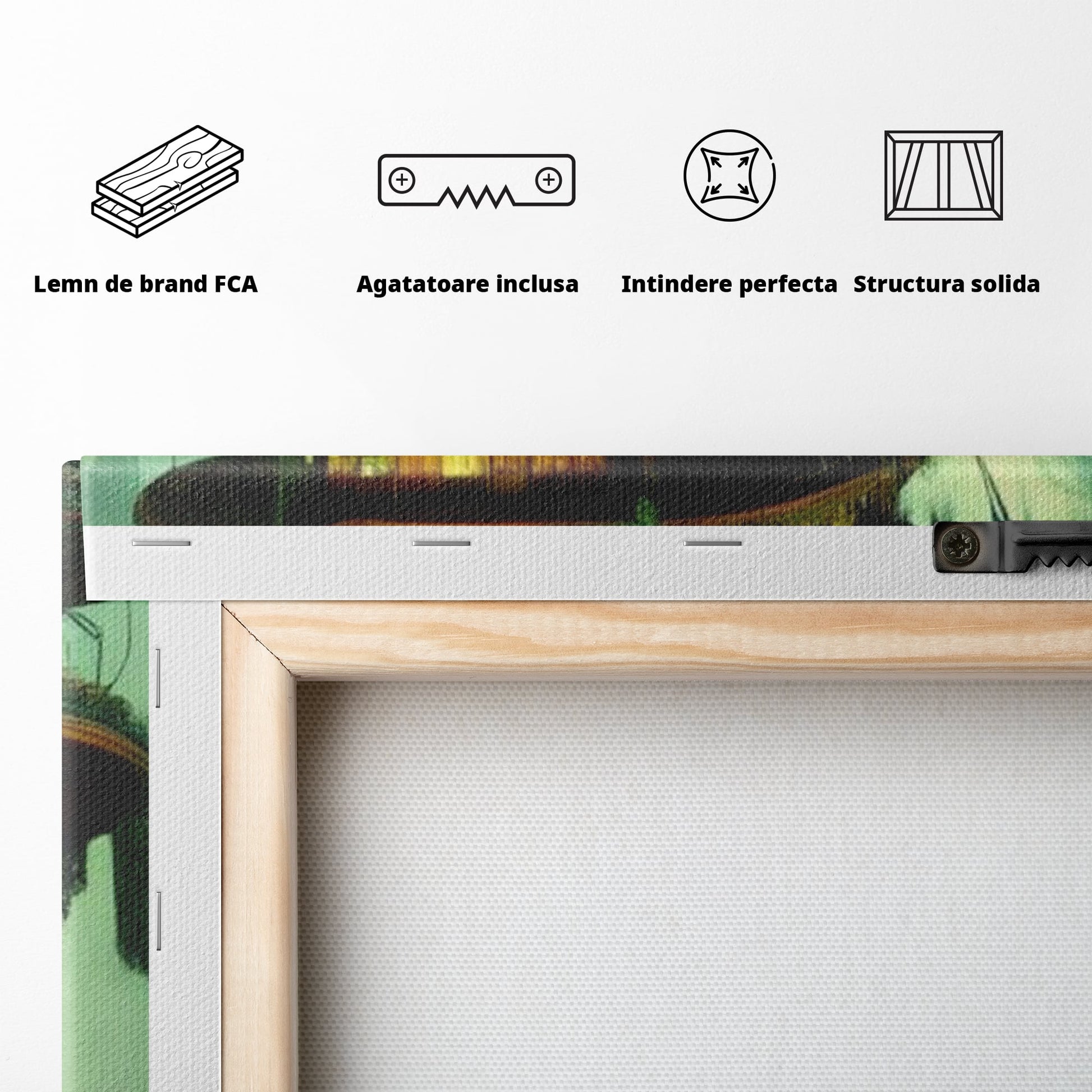 Tablou Canvas Premium, LuxCanva® K1015, Casuta din Copacul Vrajit, Turn, Padure, Fermecata, Aventura, Refugiu, Secrete, Spiridusi, Basm, Fantasma, Natura, Verde, Camera Copii