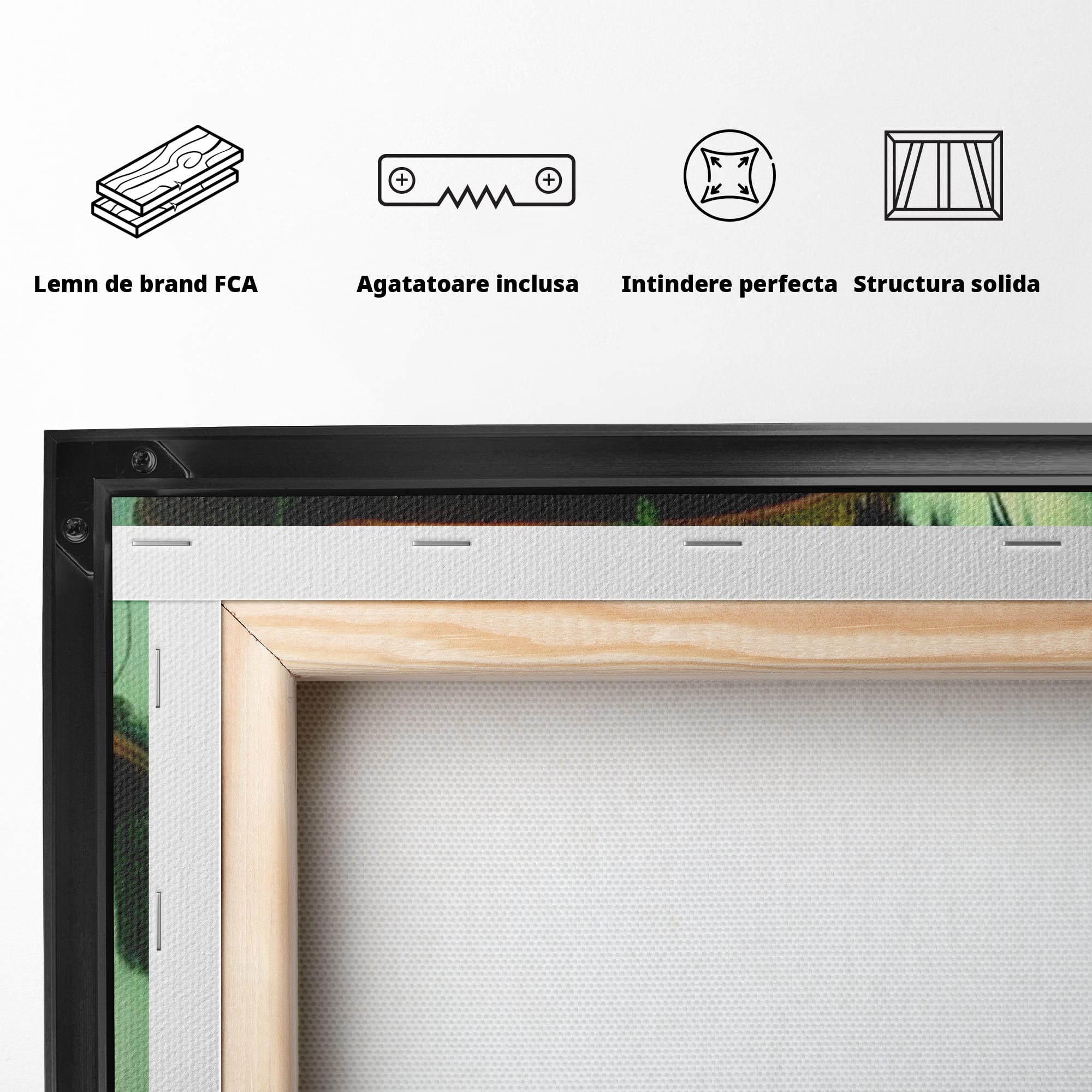 Tablou Canvas Premium, LuxCanva® K1015, Casuta din Copacul Vrajit, Turn, Padure, Fermecata, Aventura, Refugiu, Secrete, Spiridusi, Basm, Fantasma, Natura, Verde, Camera Copii