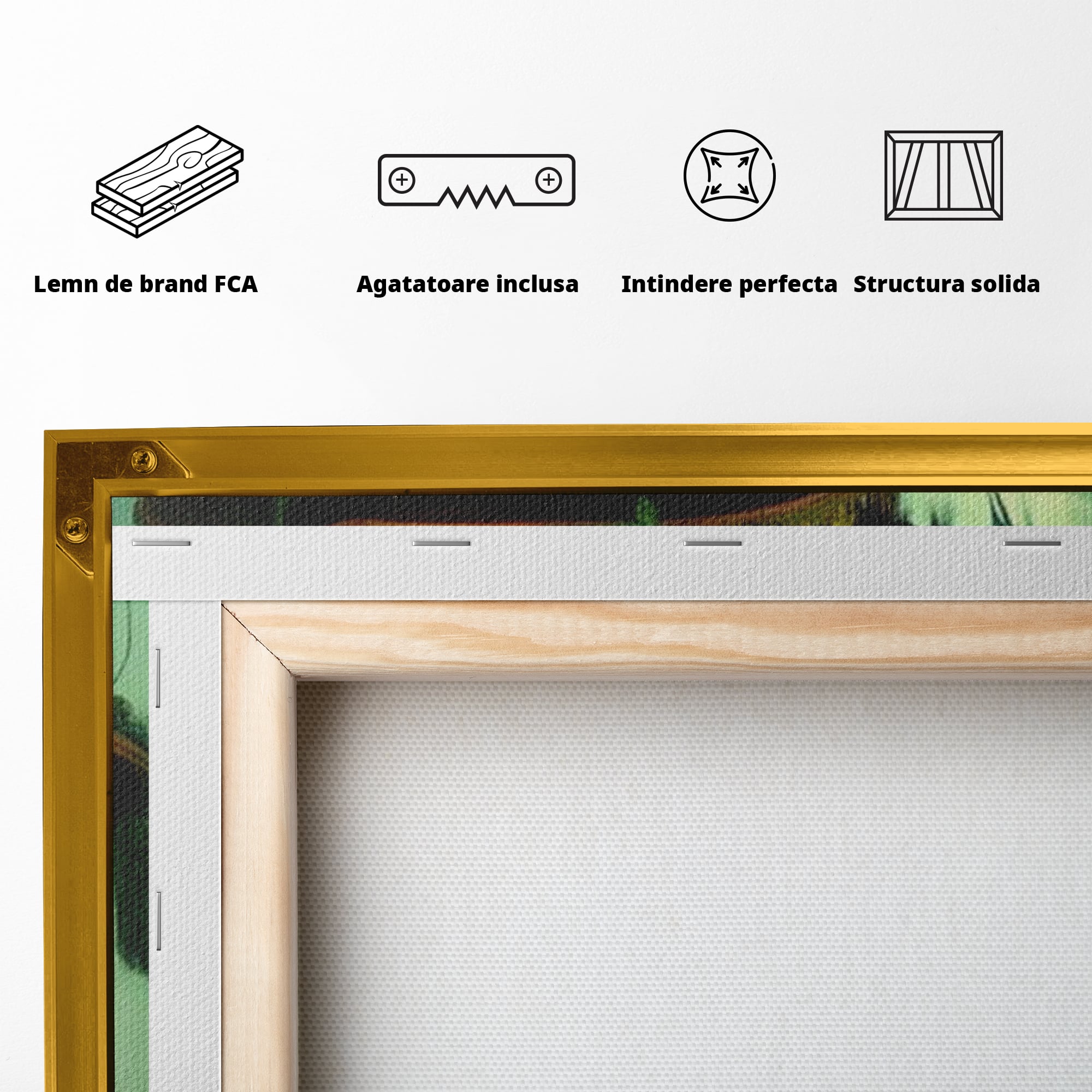 Tablou Canvas Premium, LuxCanva® K1015, Casuta din Copacul Vrajit, Turn, Padure, Fermecata, Aventura, Refugiu, Secrete, Spiridusi, Basm, Fantasma, Natura, Verde, Camera Copii