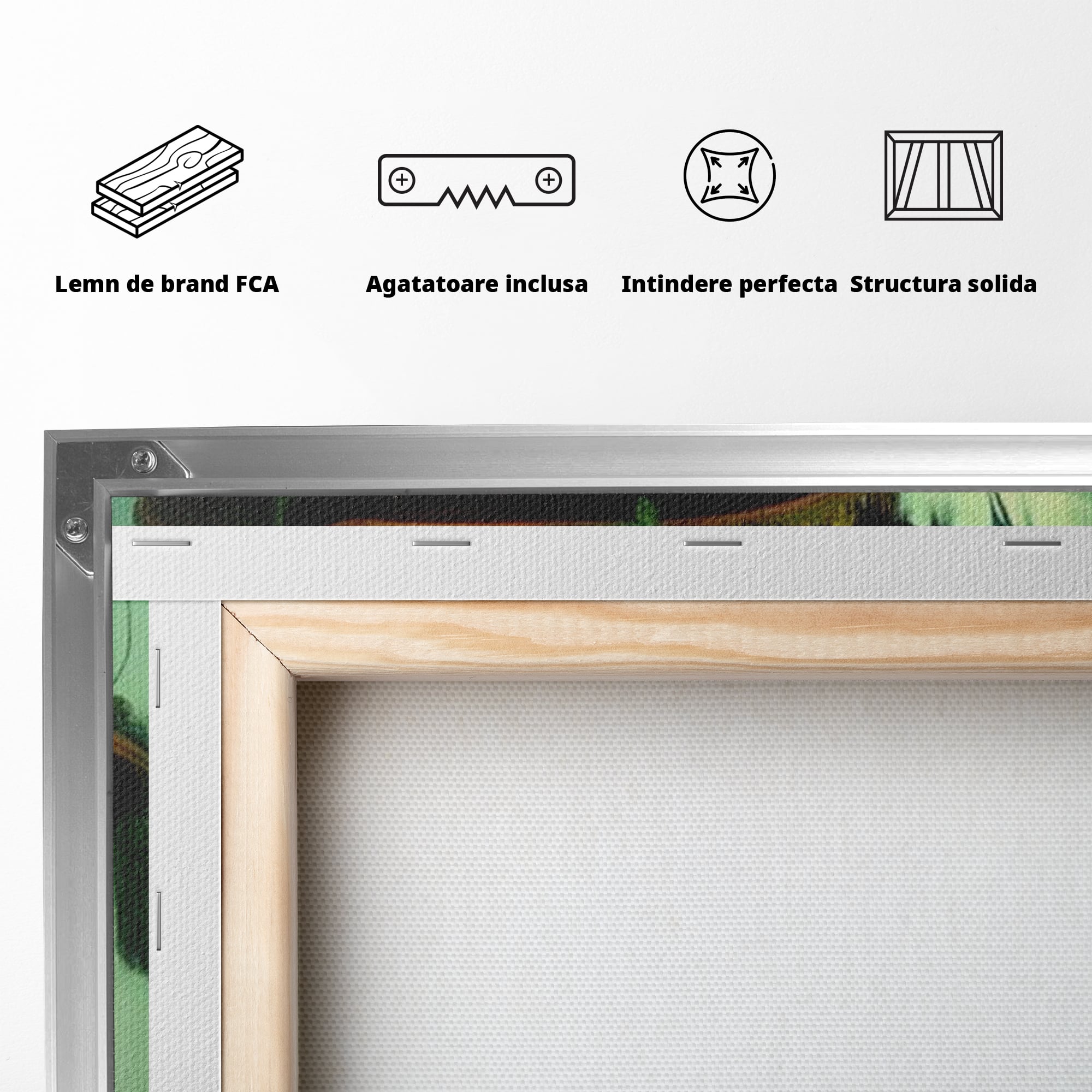 Tablou Canvas Premium, LuxCanva® K1015, Casuta din Copacul Vrajit, Turn, Padure, Fermecata, Aventura, Refugiu, Secrete, Spiridusi, Basm, Fantasma, Natura, Verde, Camera Copii