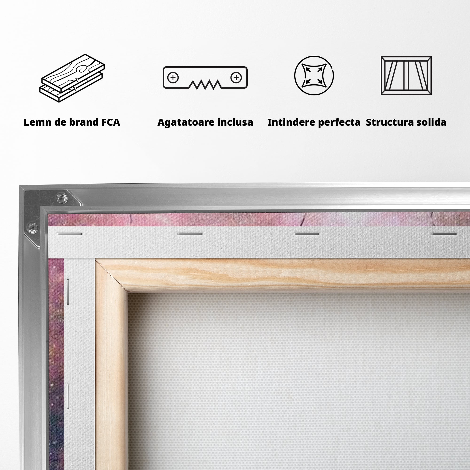 Tablou Canvas Premium, LuxCanva® K1017, Fetita si Planetele,  Univers, Maini, Intinse, Planete, Cosmic, Stele, Ganduri, Dorinte, Emotie, Curaj, Sistem, Solar, Galaxii, Pastel, Camera Copii