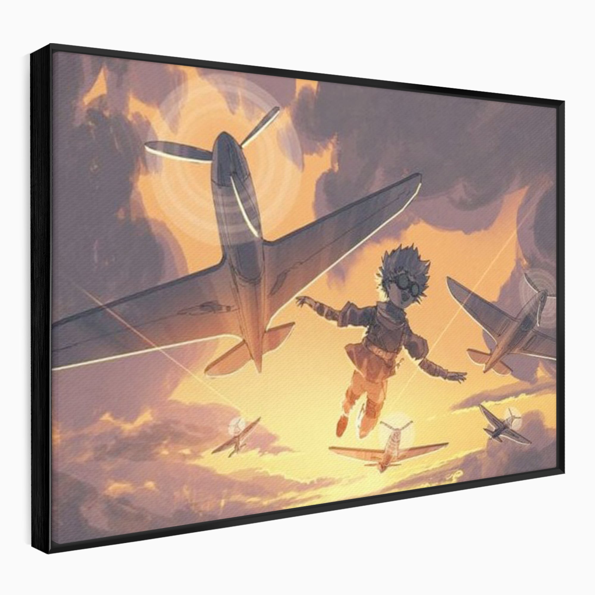 Tablou Canvas Premium, LuxCanva® K1019, Micul Aviator, Zbor, Vise, Nori, Cer, Copil, Escadrila, Soare, Stele, Avioane, Aventura, Curaj, Erou, Aerian, Cinematic, Aviatie, Camera Copii