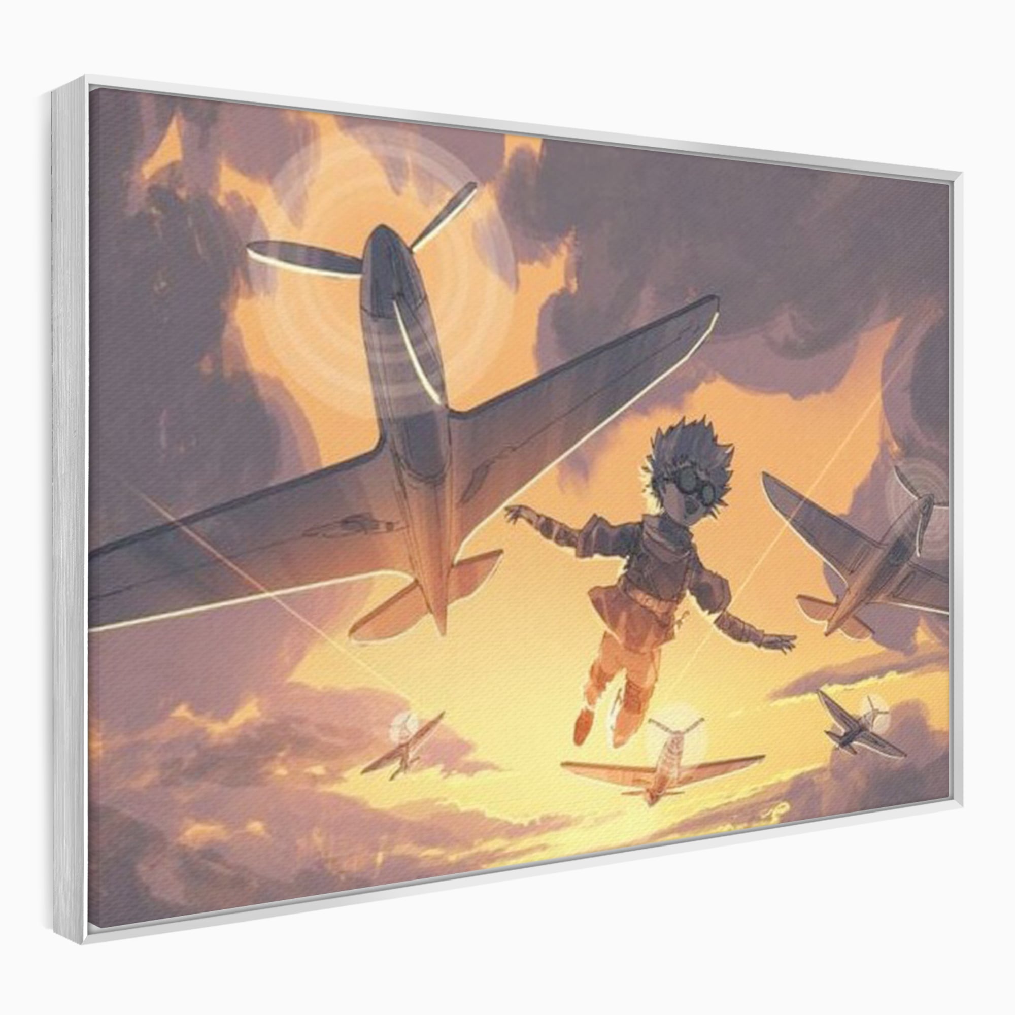 Tablou Canvas Premium, LuxCanva® K1019, Micul Aviator, Zbor, Vise, Nori, Cer, Copil, Escadrila, Soare, Stele, Avioane, Aventura, Curaj, Erou, Aerian, Cinematic, Aviatie, Camera Copii