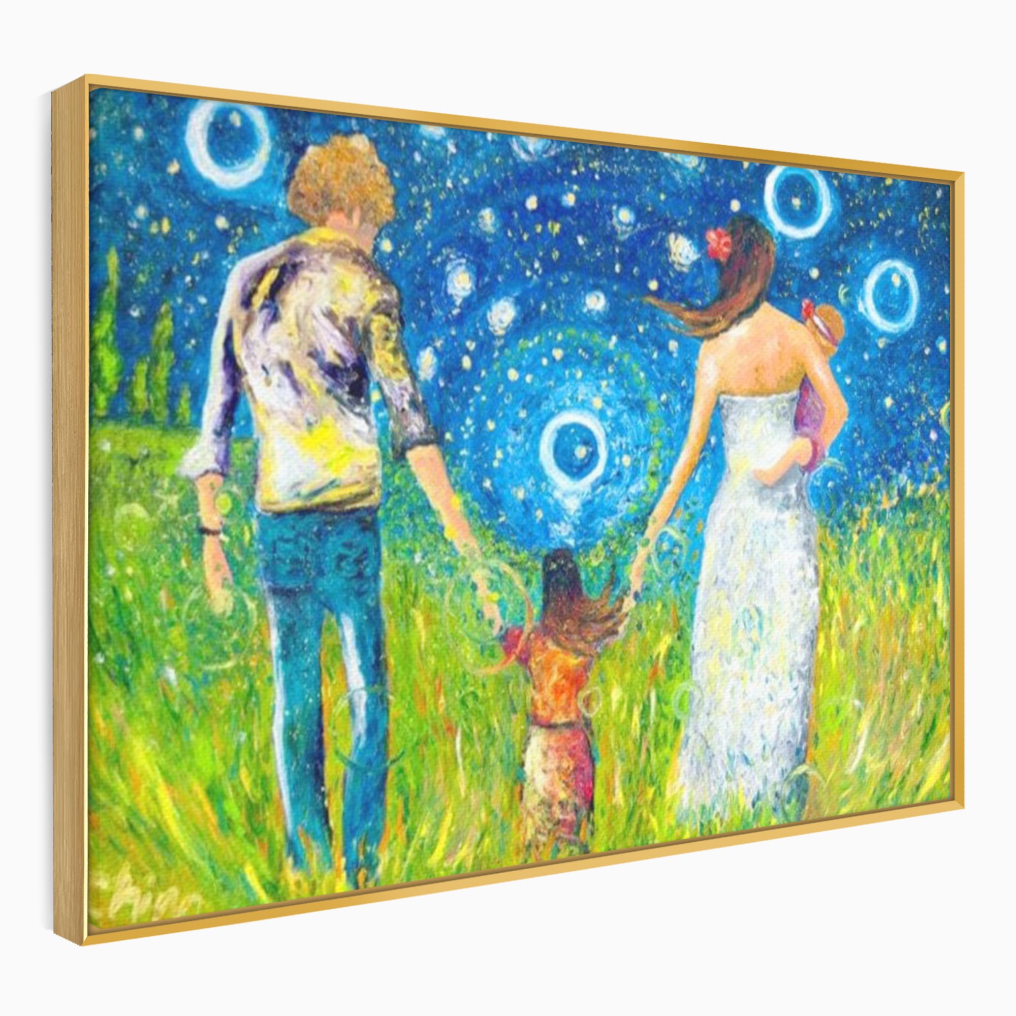Tablou Canvas Premium, LuxCanva® K1020, Familia Impreuna, Mama, Tata, Copil, Cer, Pasi, Plimbare, Timp, Infinit, Iubire, Vesnicie, Inimi, Calatorie, Armonie, Emotie, Iubitor, Camera Copii